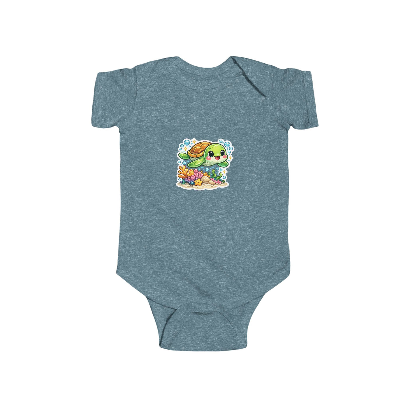 Baby Bodysuit – Cute Sea Turtle & Seashells Infant Onesie