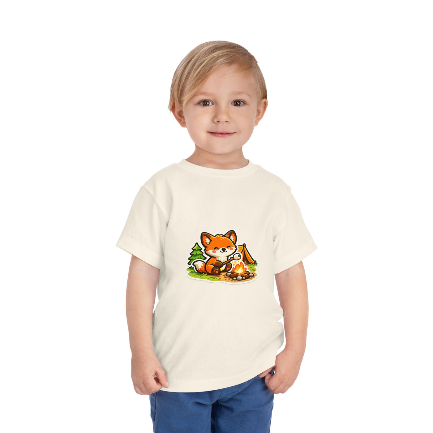 Toddler Tee — Cute Fox Camping Graphic Shirt