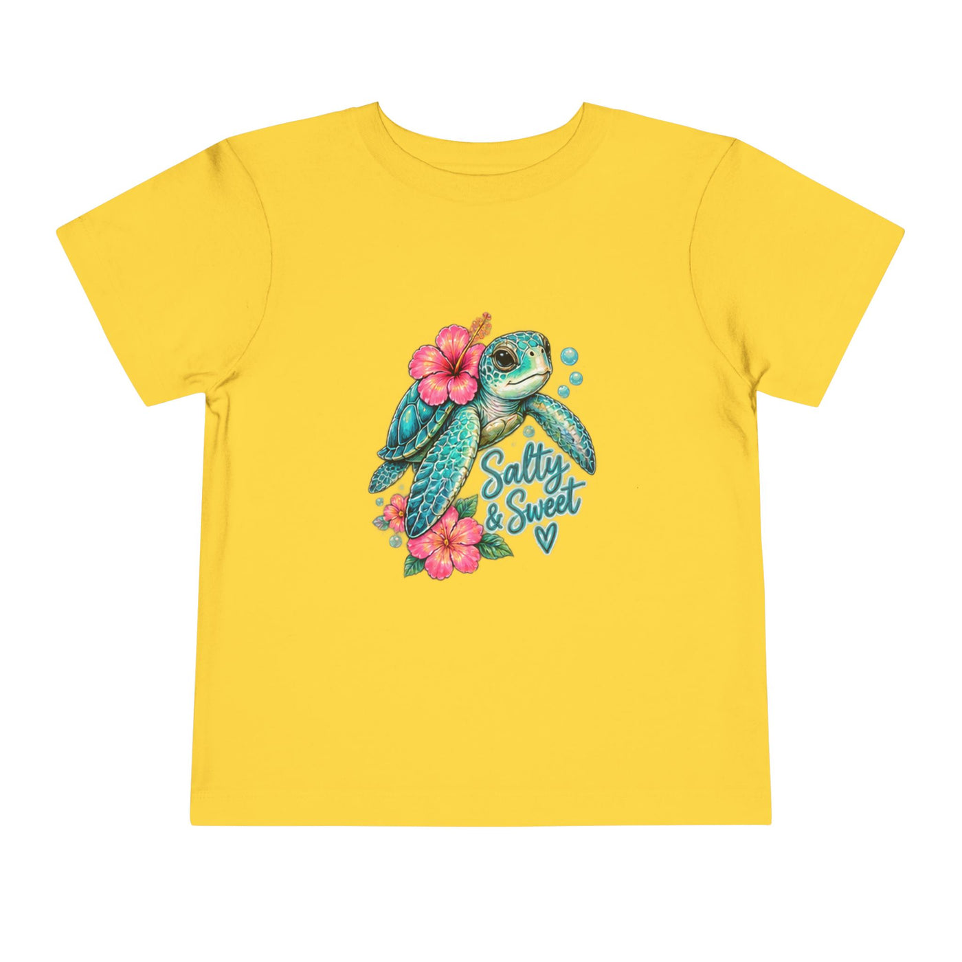 Toddler Tee — 'Salty & Sweet' Sea Turtle Floral Graphic