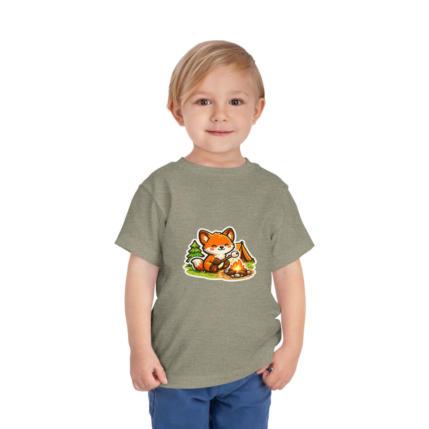 Toddler Tee — Cute Fox Camping Graphic Shirt