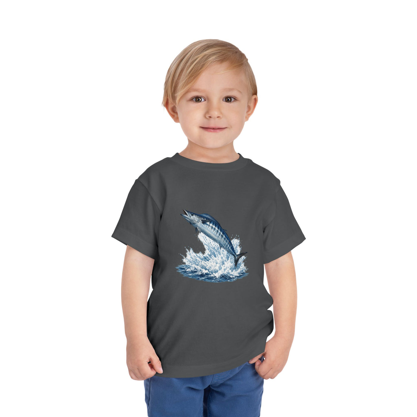Toddler Tee - Blue Leaping Tuna Fish Graphic