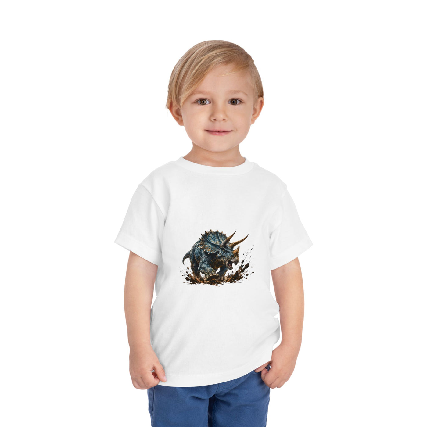 Toddler Tee — Mud-Splash Triceratops Dino Shirt for Kids