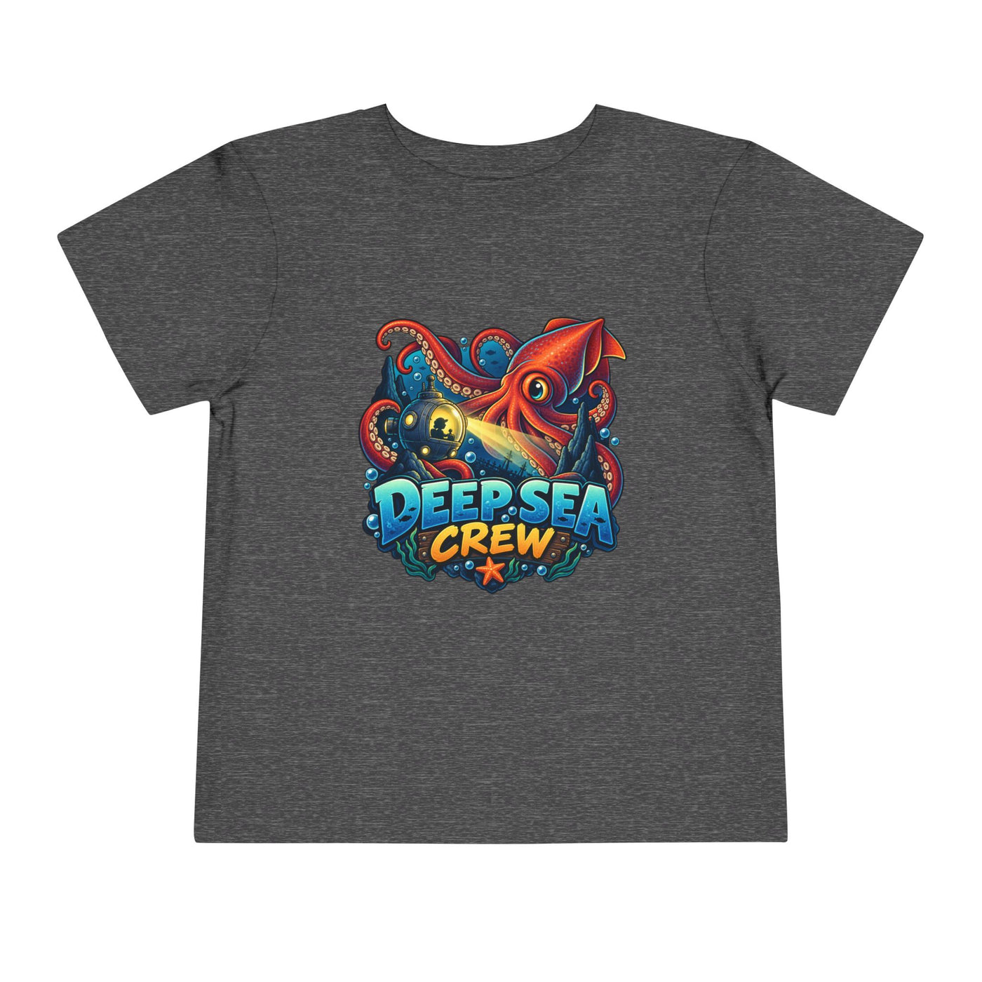 Toddler Tee — "Deep Sea Crew" Cute Squid Ocean Graphic Shirt