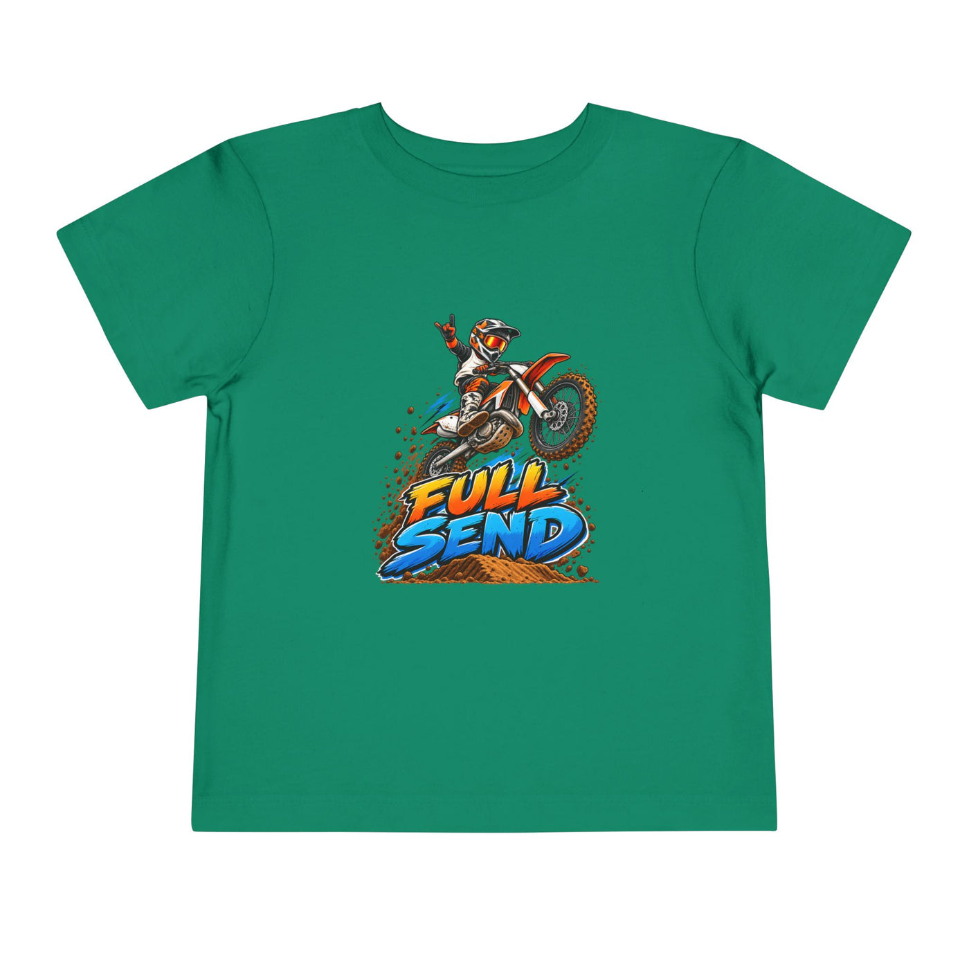 Toddler Tee — "Full Send" Dirt Bike Graphic