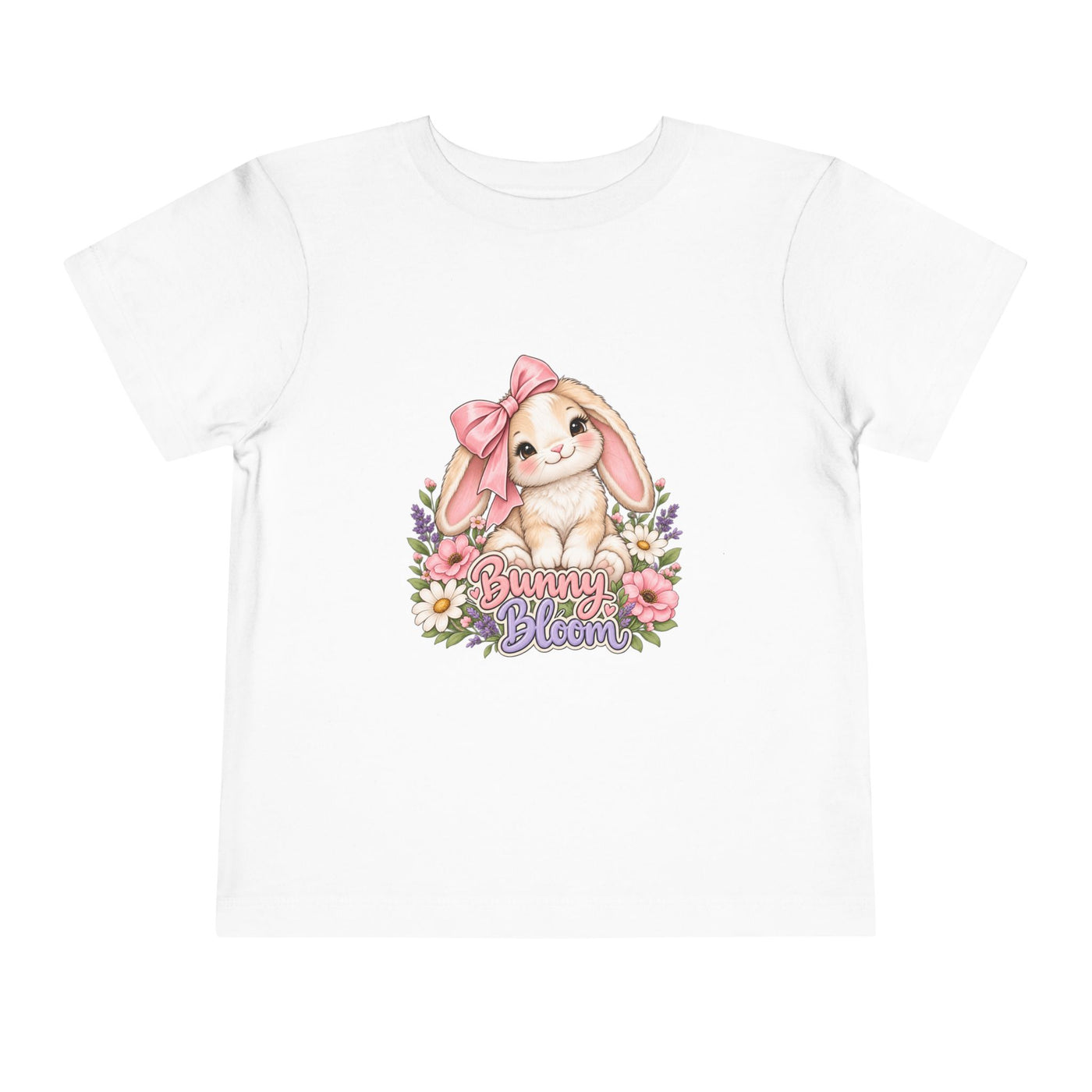 Toddler Tee — "Bunny Bloom" Cute Bunny with Flowers