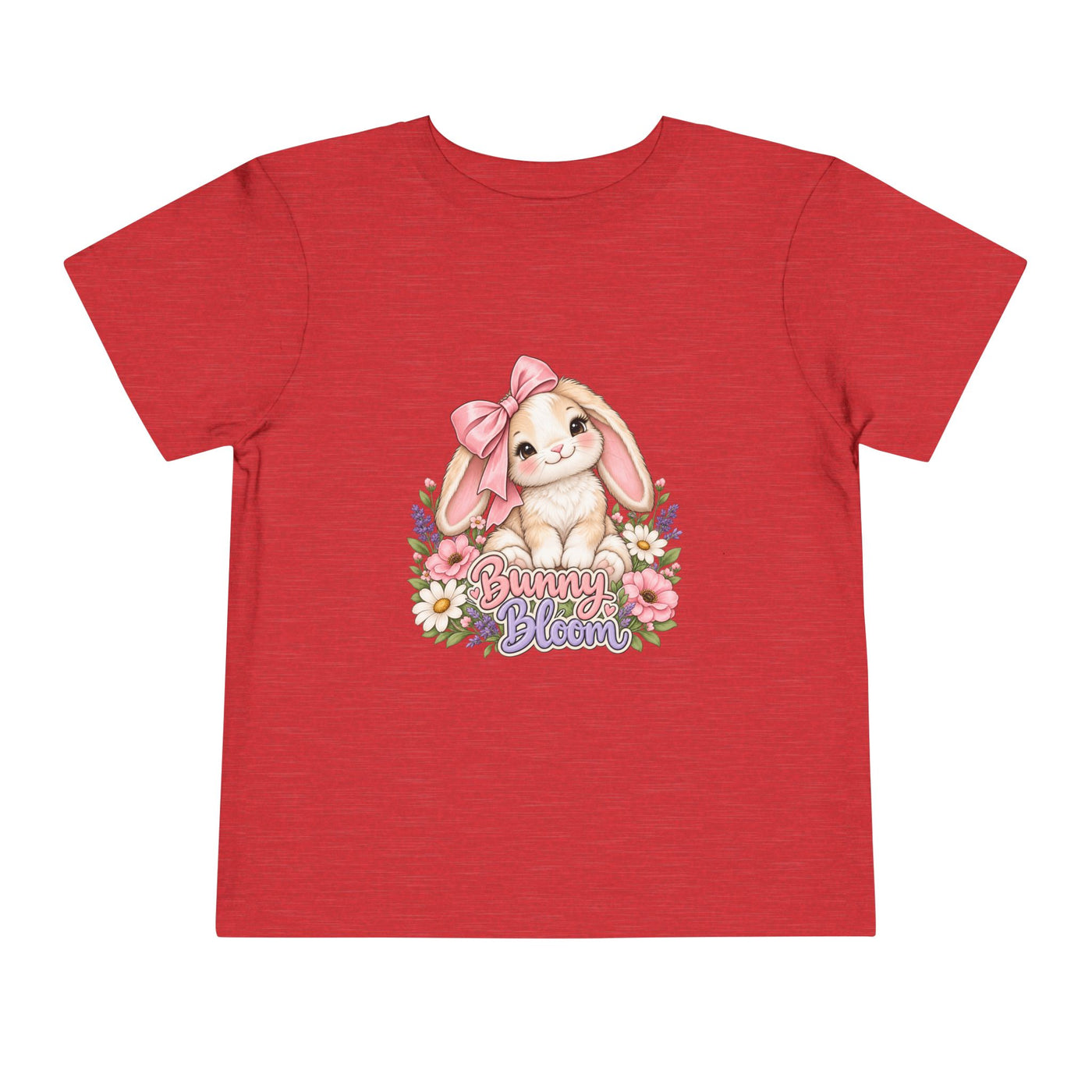 Toddler Tee — "Bunny Bloom" Cute Bunny with Flowers