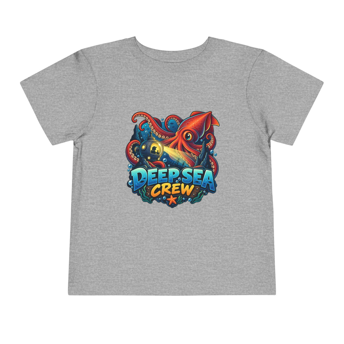 Toddler Tee — "Deep Sea Crew" Cute Squid Ocean Graphic Shirt