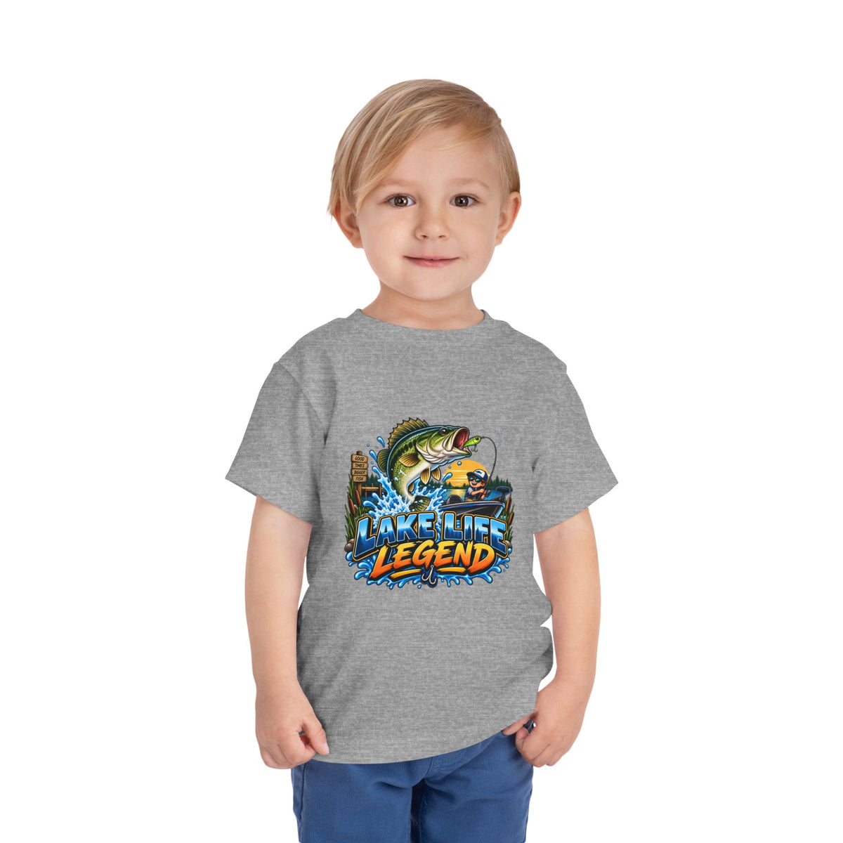 Toddler Tee — "Lake Life Legend" Fishing Graphic for Kids