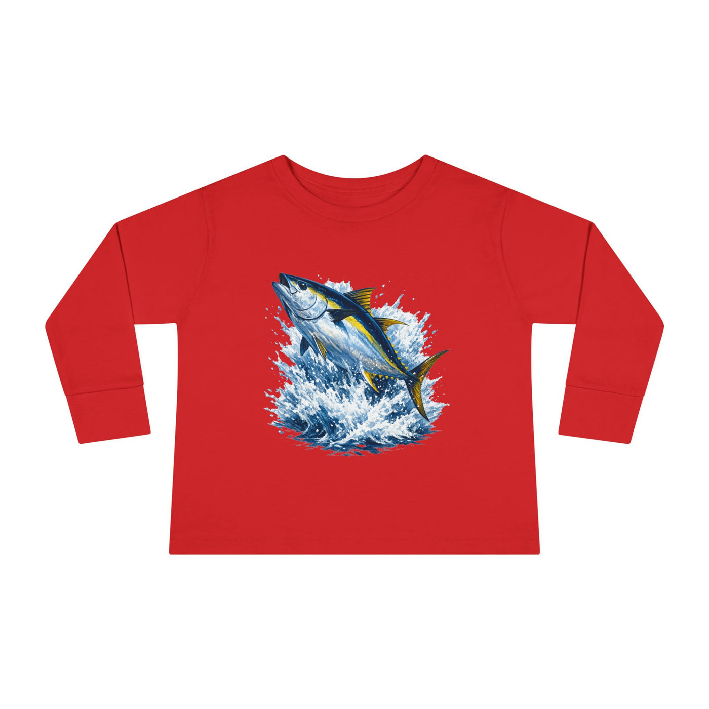 Toddler Long Sleeve Tee - Bluefin Tuna Splash Graphic