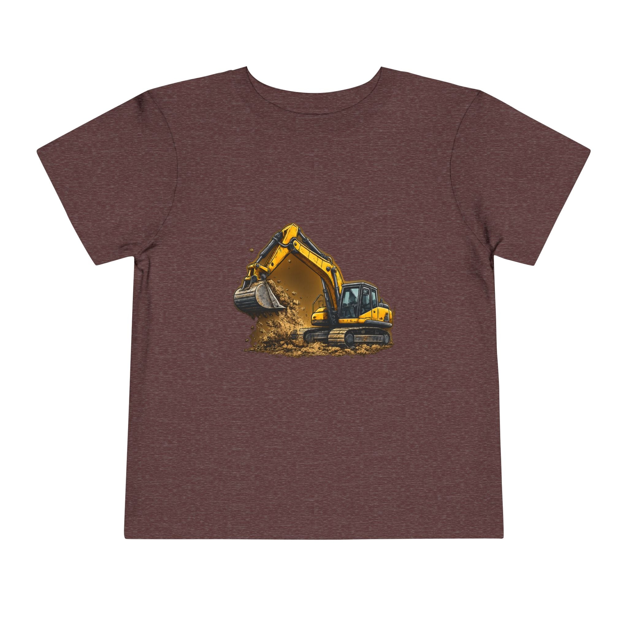 Toddler Excavator Tee — Yellow Digging Construction Truck Shirt