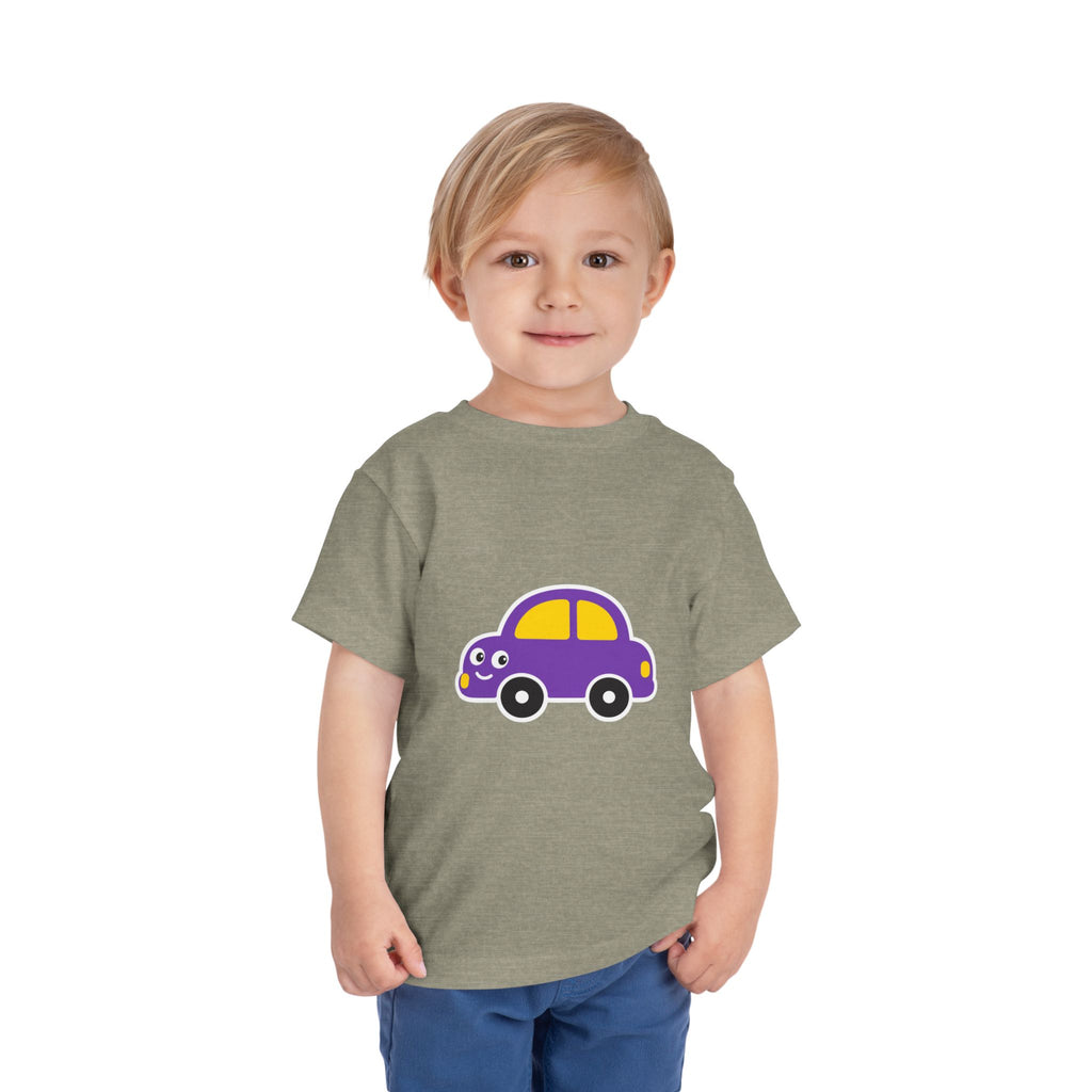 Toddler Tee — Cute Purple Cartoon Car Shirt for Kids