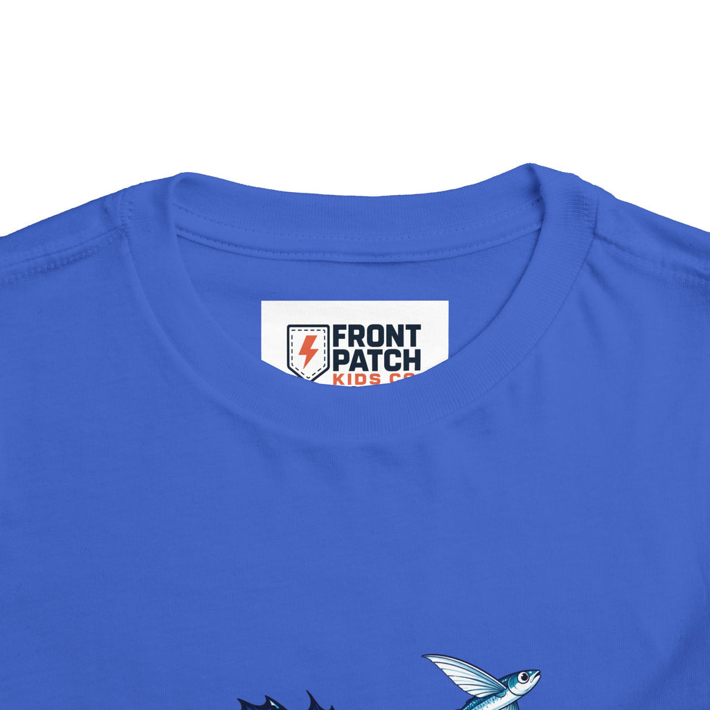 Toddler Tee — Blue Sailfish & Flying Fish Ocean Graphic
