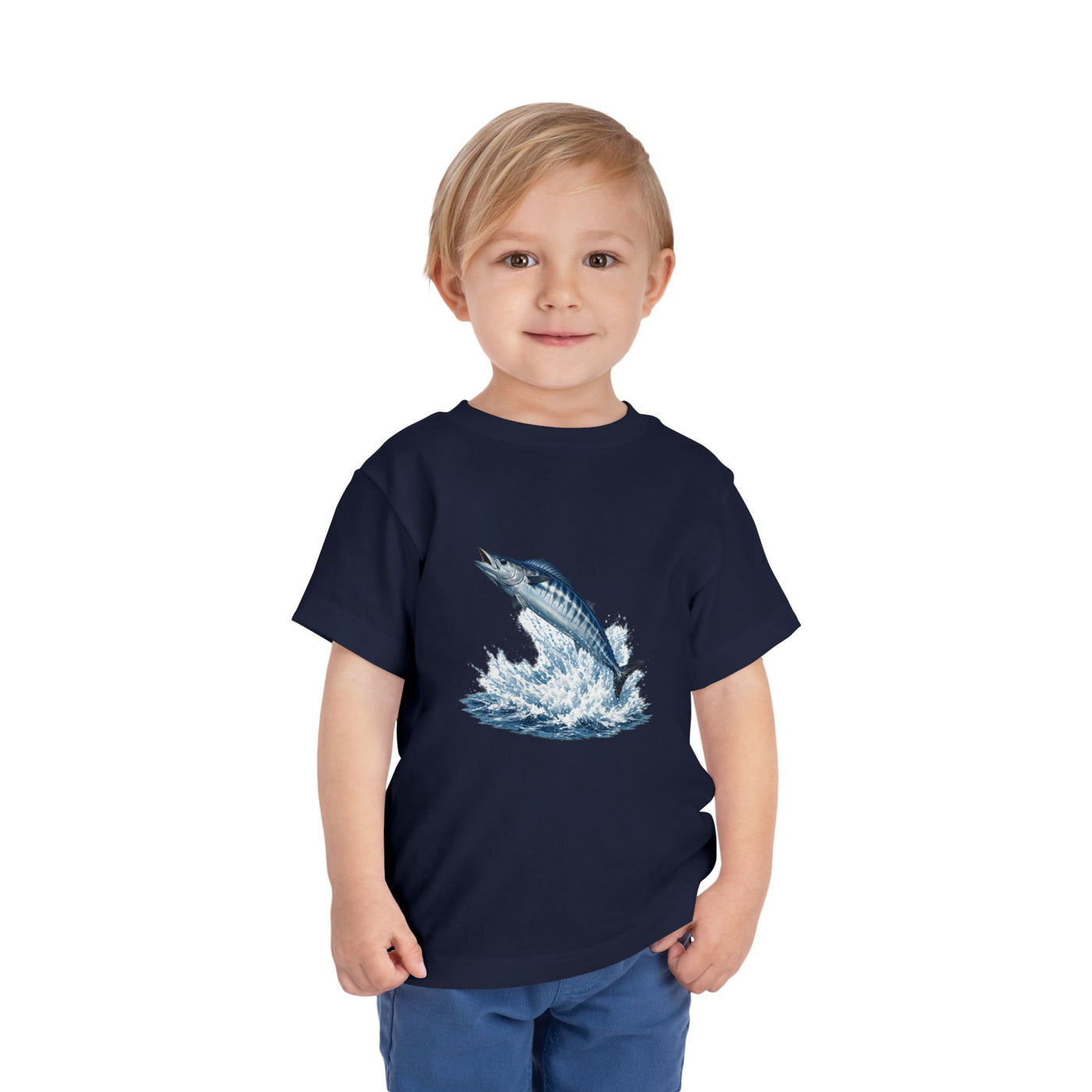 Toddler Tee - Blue Leaping Tuna Fish Graphic