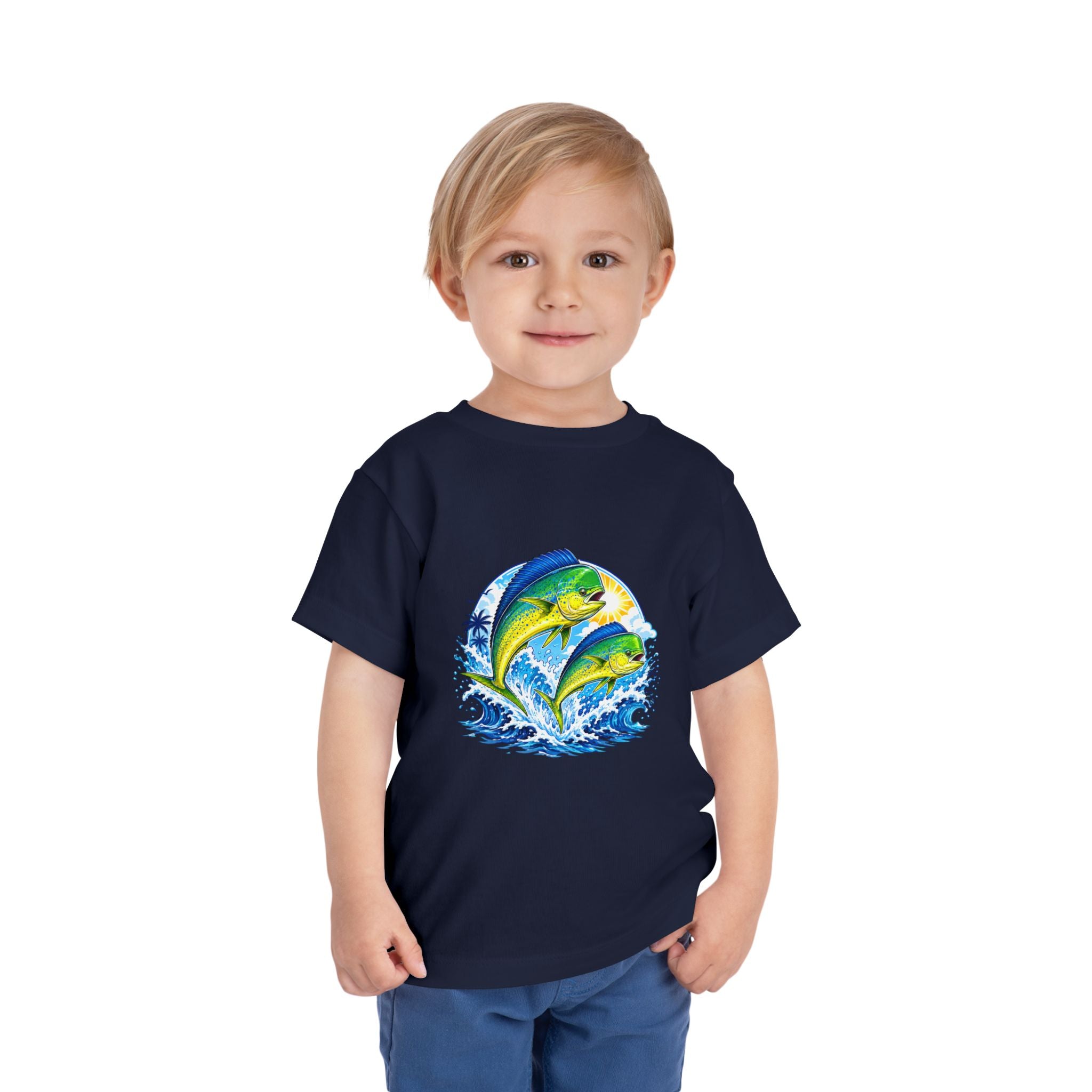 Toddler Tee — Colorful Mahi Mahi Fish Surf Ocean Graphic