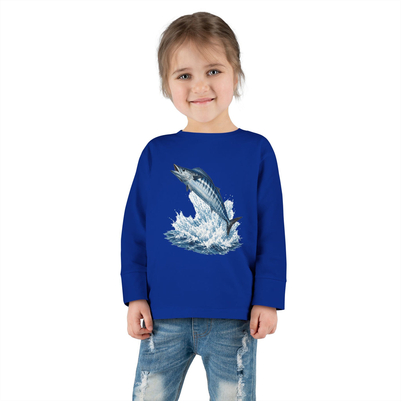 Toddler Long Sleeve Tee — Leaping Tuna Ocean Graphic