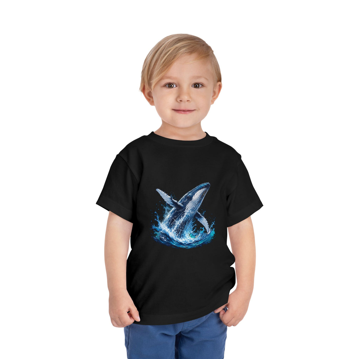 Toddler Tee — Watercolor Breaching Whale Graphic