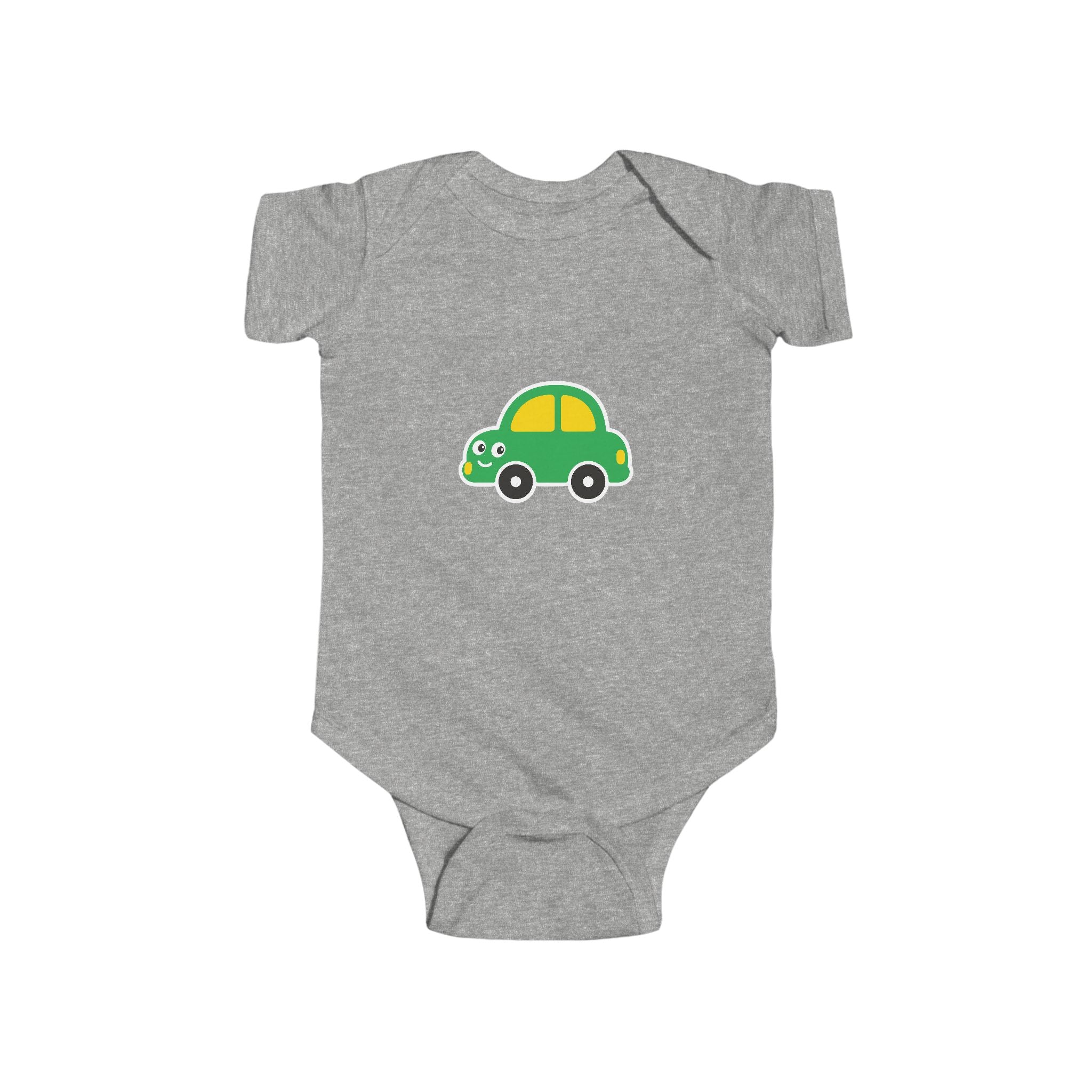 Cute Green Car Infant Bodysuit — Baby Vehicle Onesie