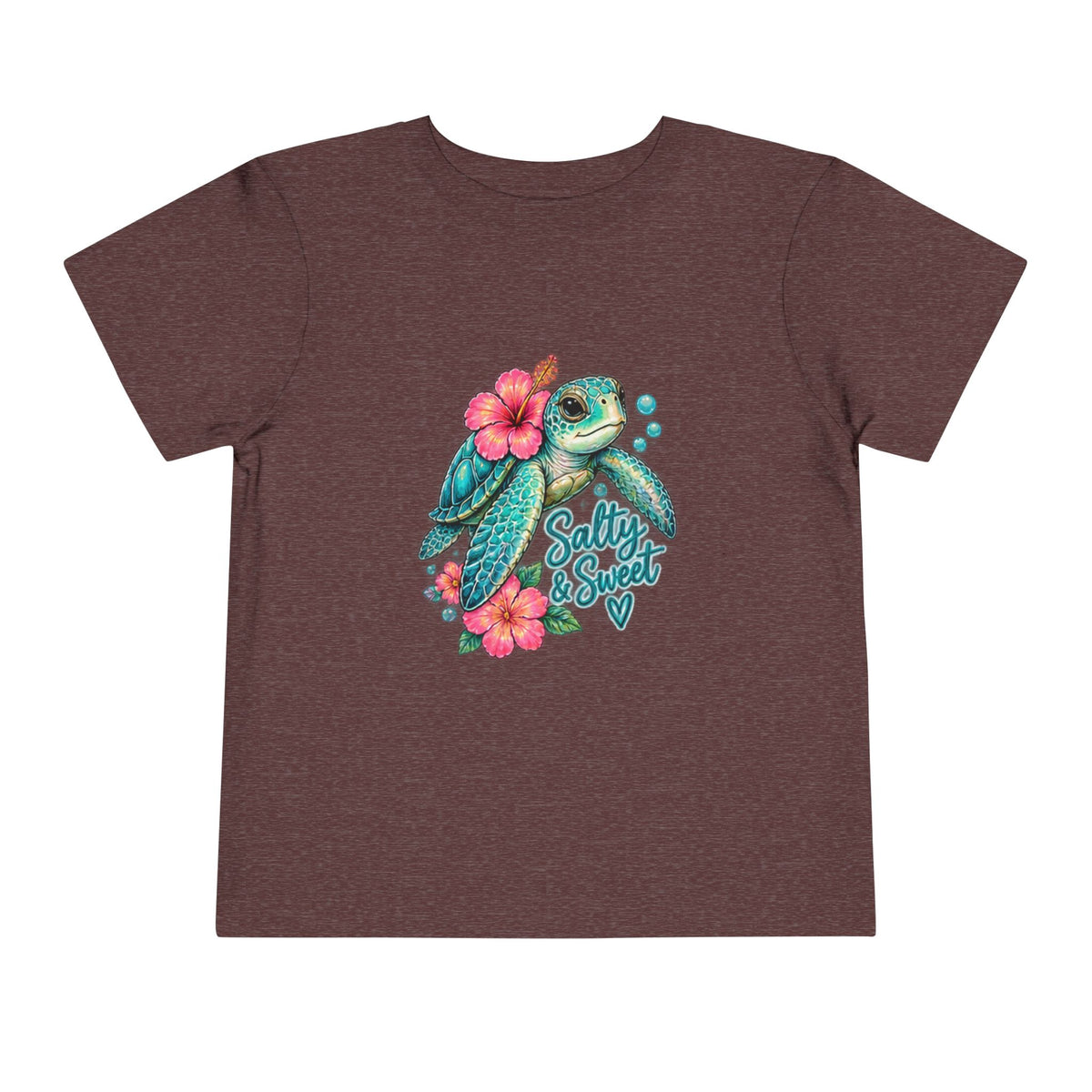 Toddler Tee — 'Salty & Sweet' Sea Turtle Floral Graphic