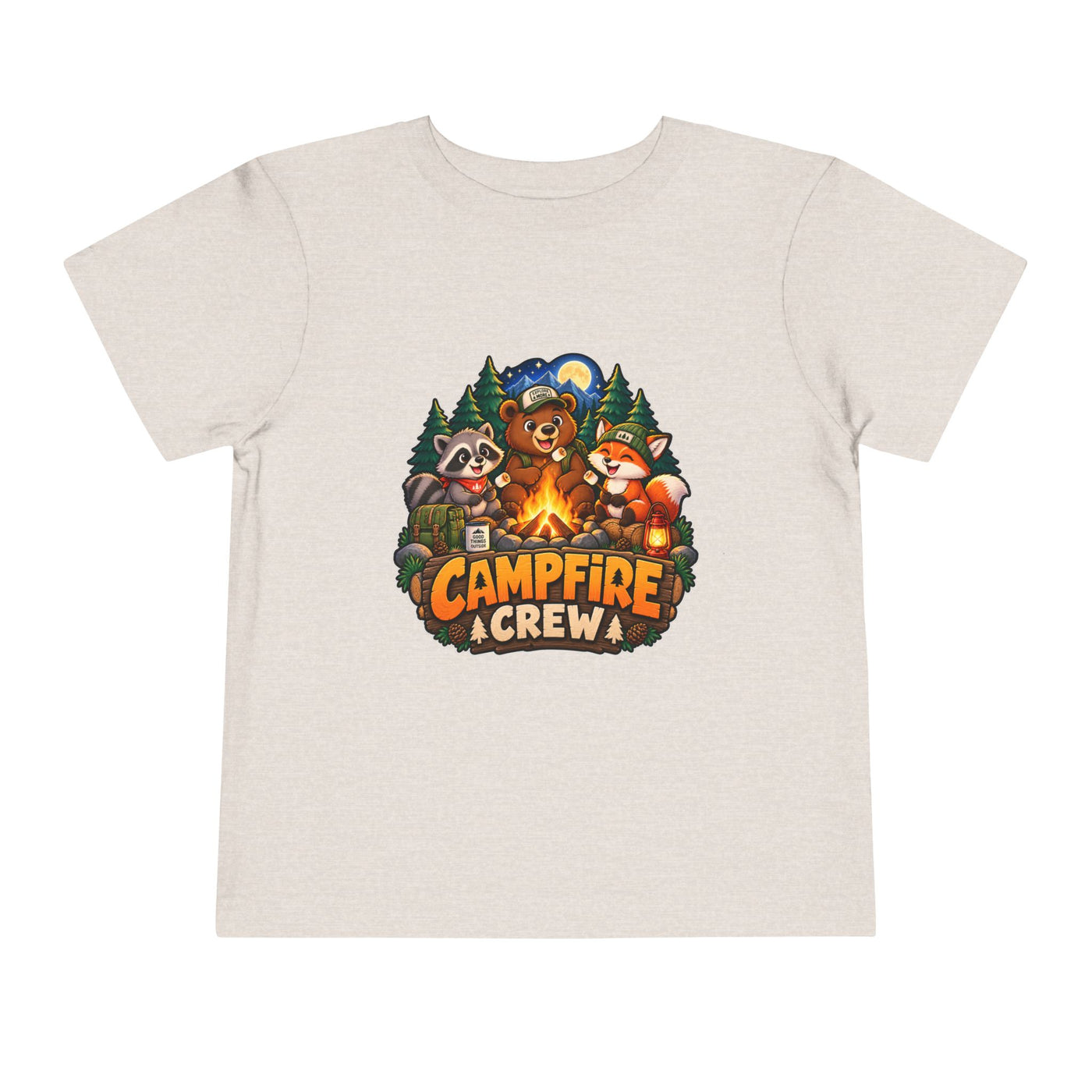 Toddler Tee — "Campfire Crew" Cute Woodland Animals Camping Shirt
