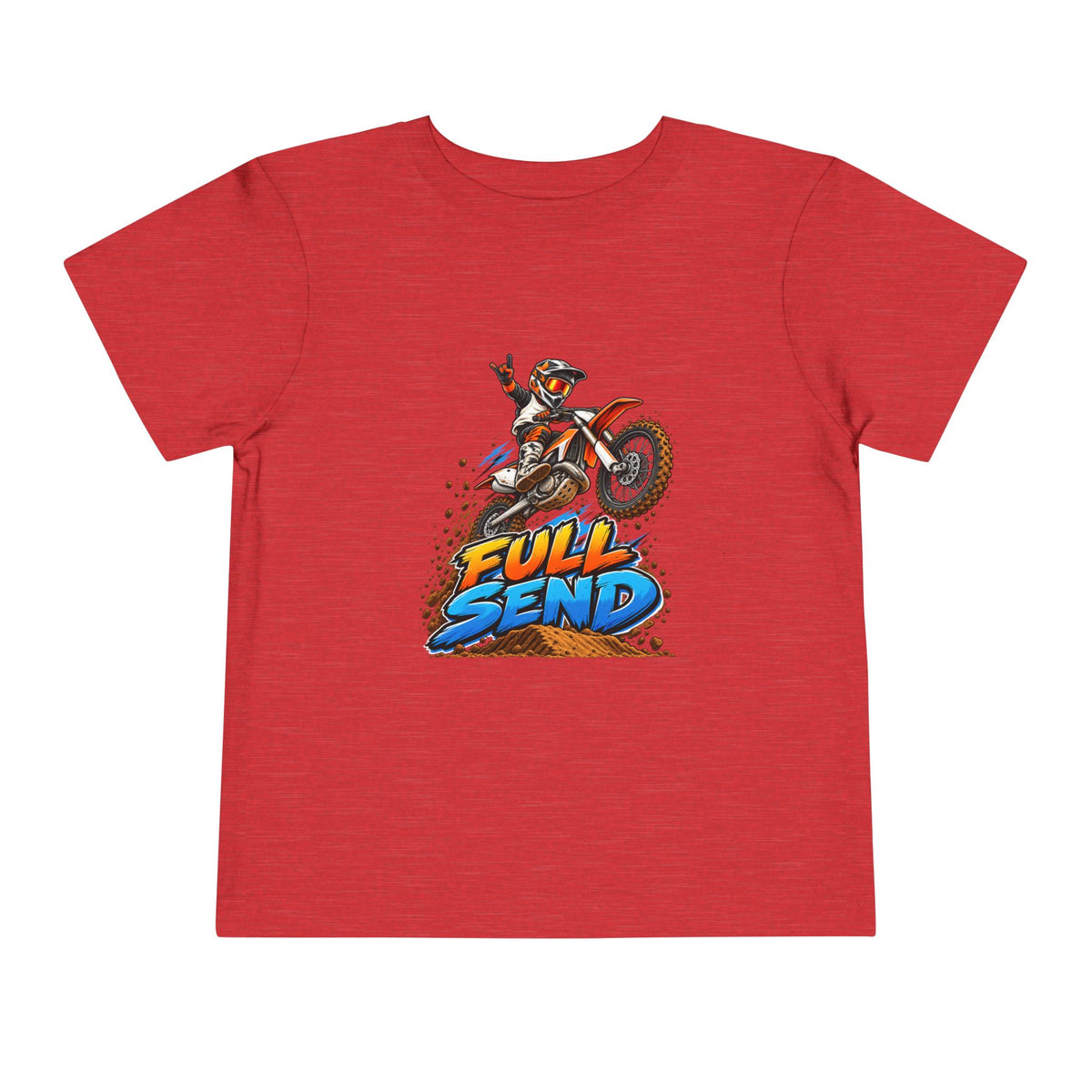 Toddler Tee — "Full Send" Dirt Bike Graphic