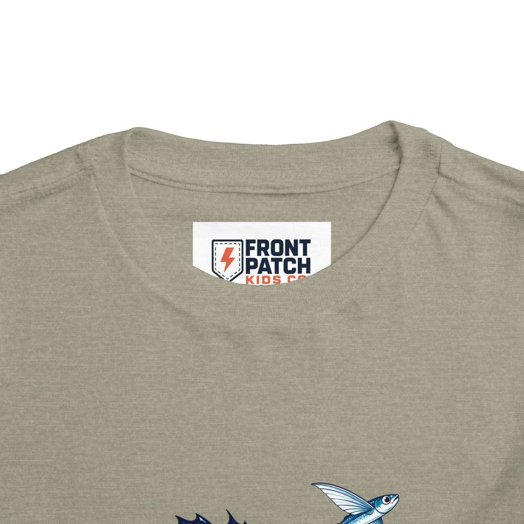 Toddler Tee — Blue Sailfish & Flying Fish Ocean Graphic
