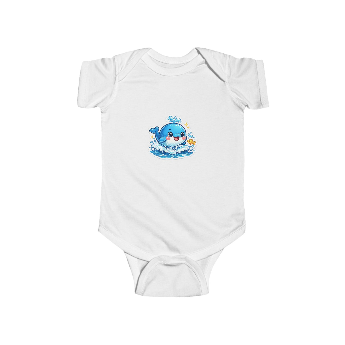Cute Blue Whale Baby Bodysuit — Infant Onesie with Playful Ocean Design
