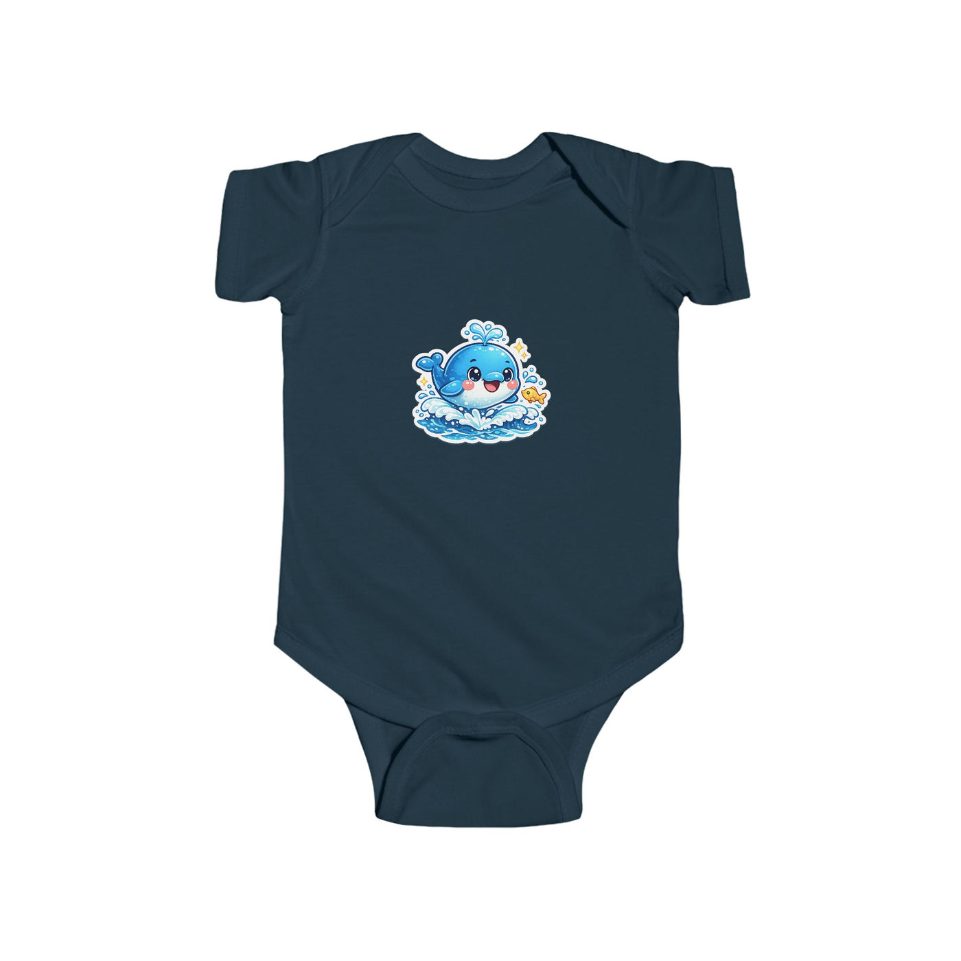Cute Blue Whale Baby Bodysuit — Infant Onesie with Playful Ocean Design