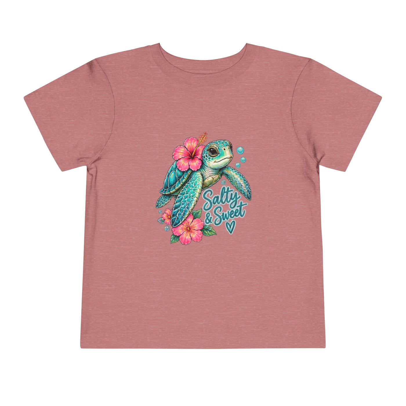 Toddler Tee — 'Salty & Sweet' Sea Turtle Floral Graphic