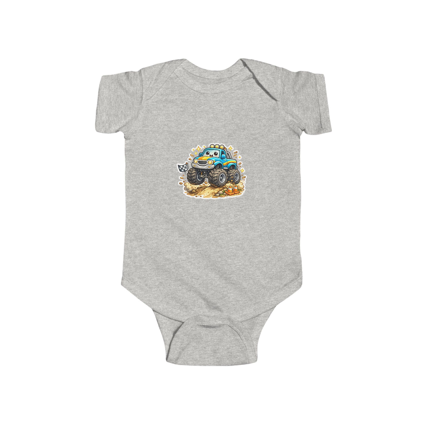 Baby Bodysuit — Colorful Monster Truck Illustration