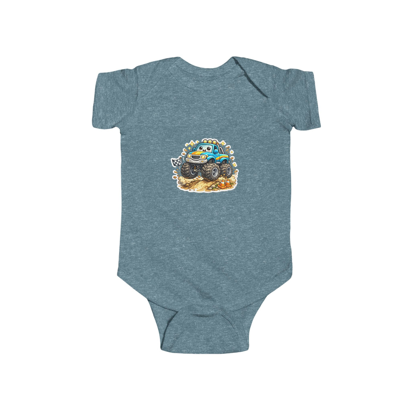 Baby Bodysuit — Colorful Monster Truck Illustration
