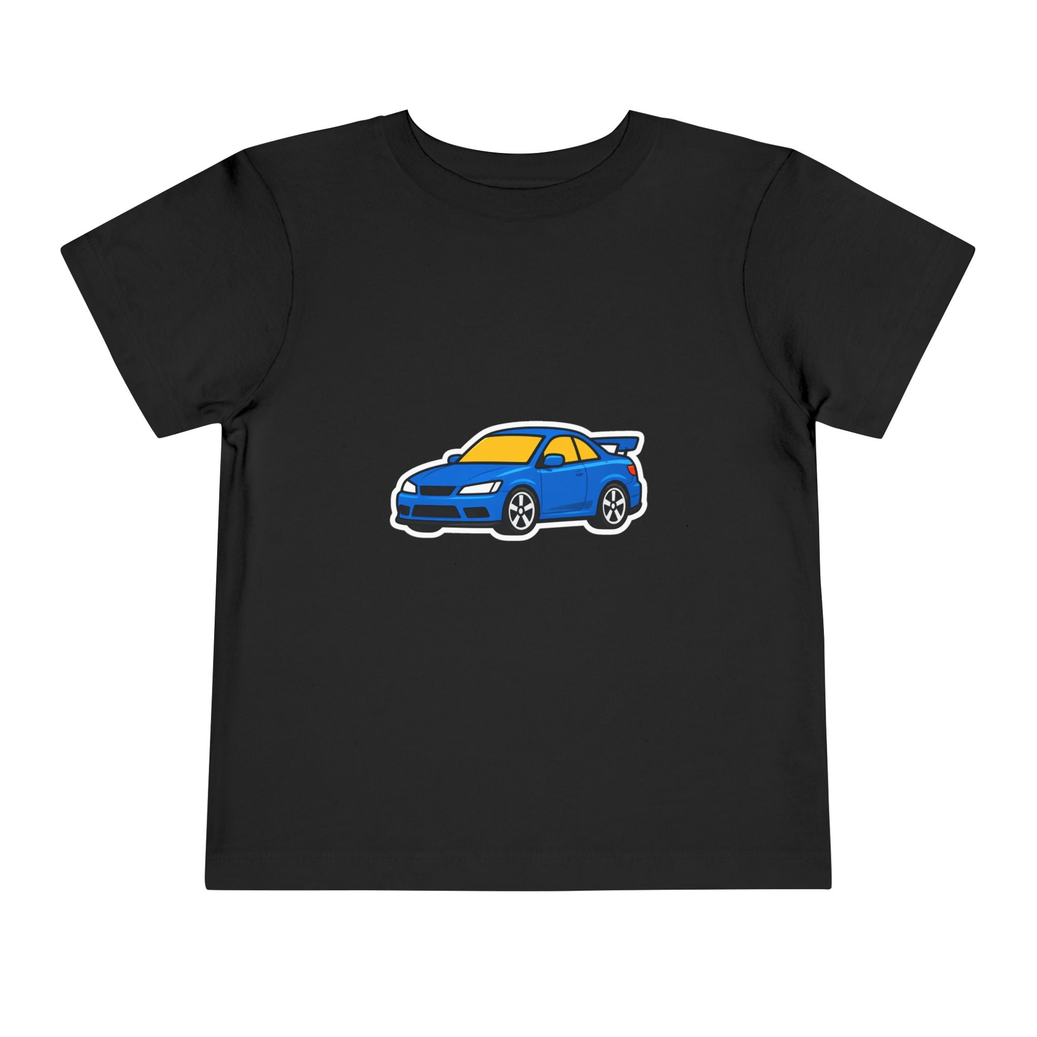 Toddler Car Tee — Blue Race Car Graphic Shirt for Kids