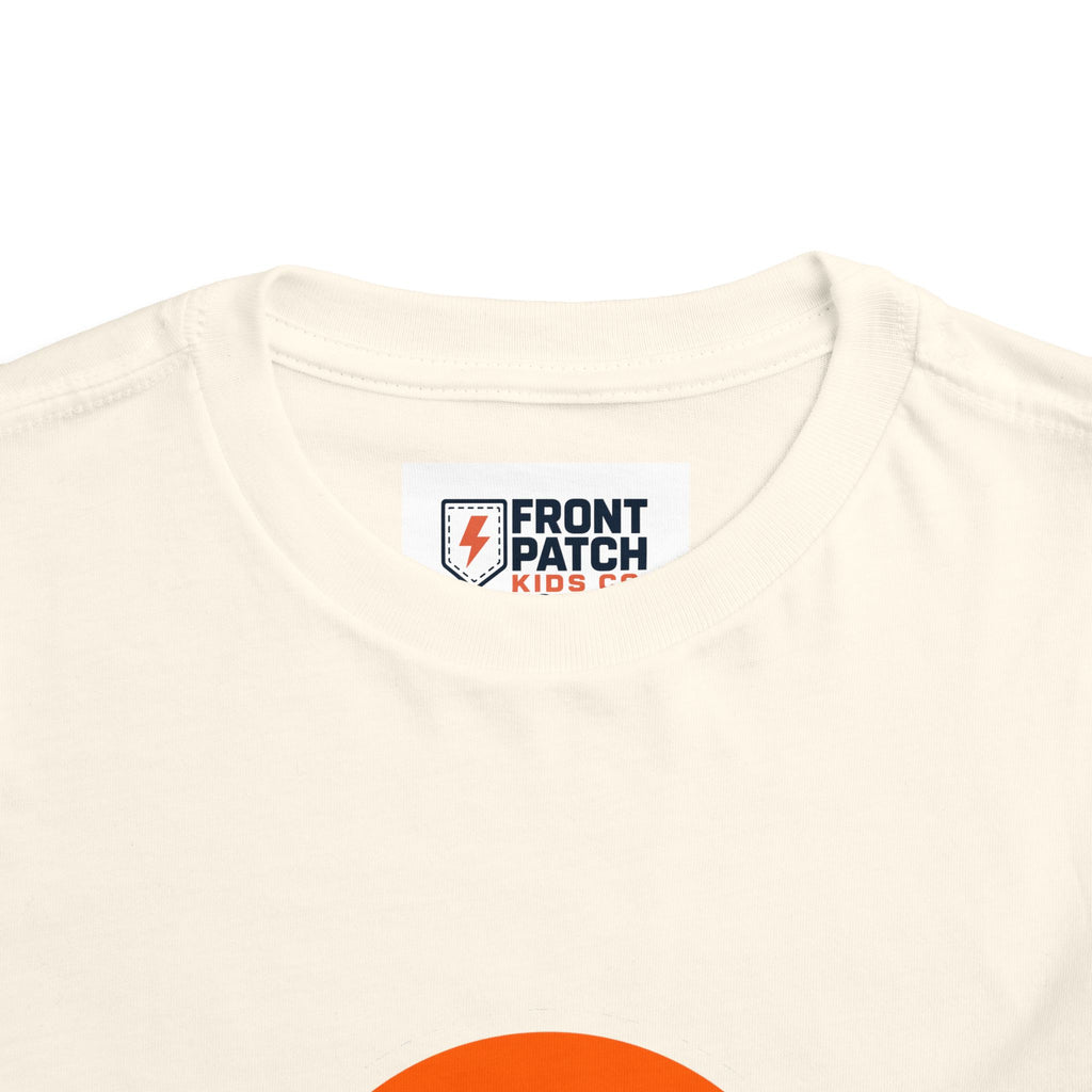 Toddler Tee — "RAWR" Orange Circle Graphic