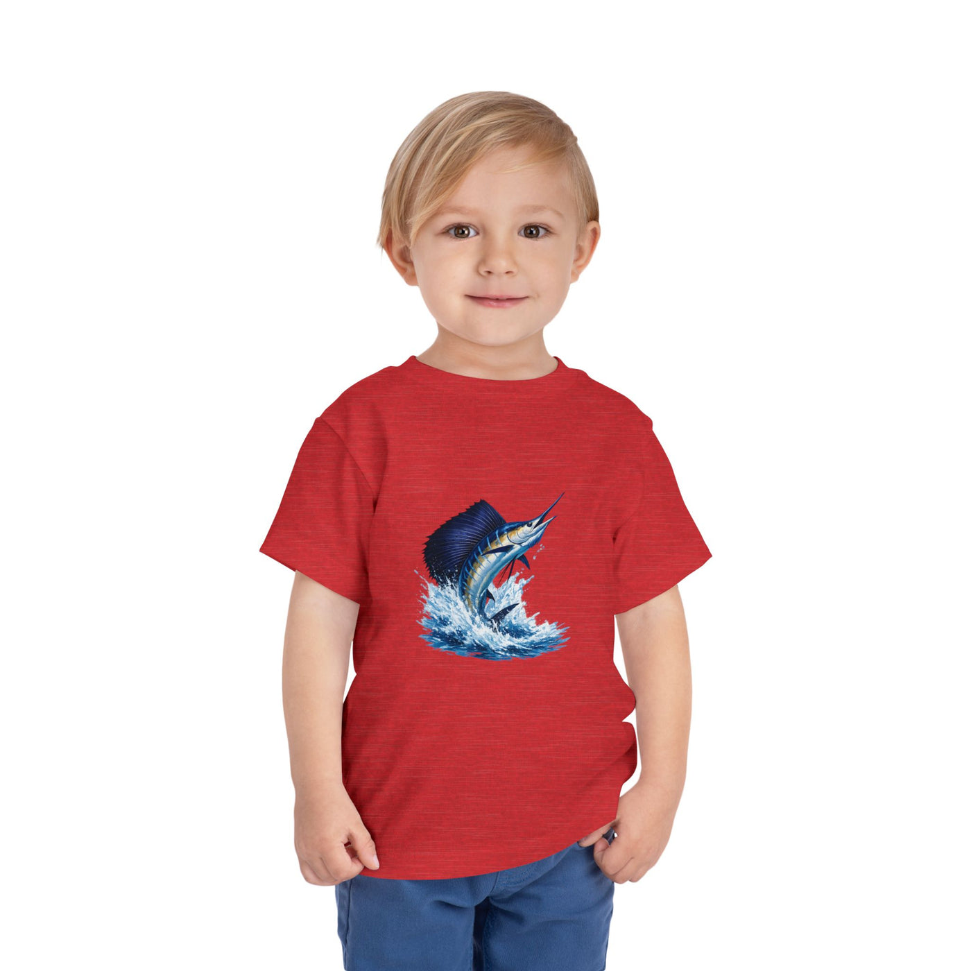 Toddler Tee – Blue Marlin Splash Fishing Shirt