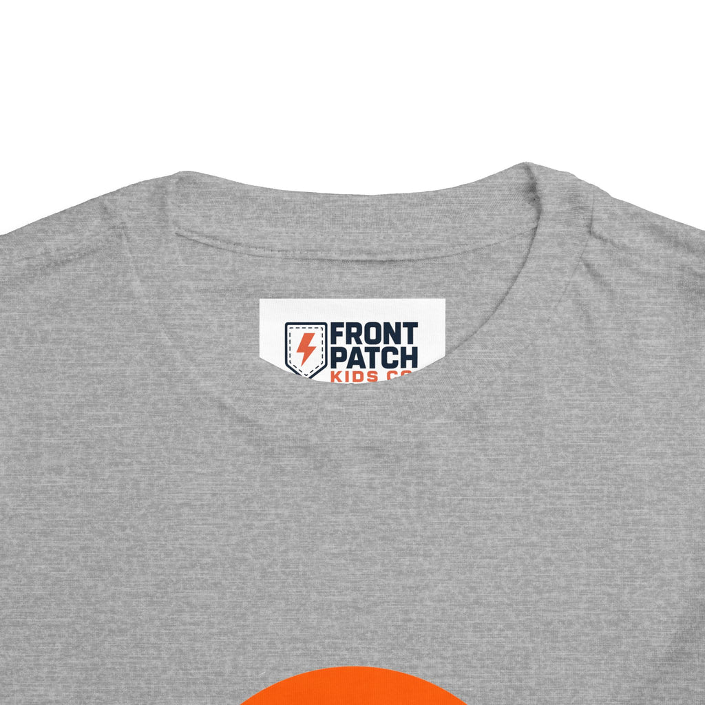 Toddler Tee — "RAWR" Orange Circle Graphic