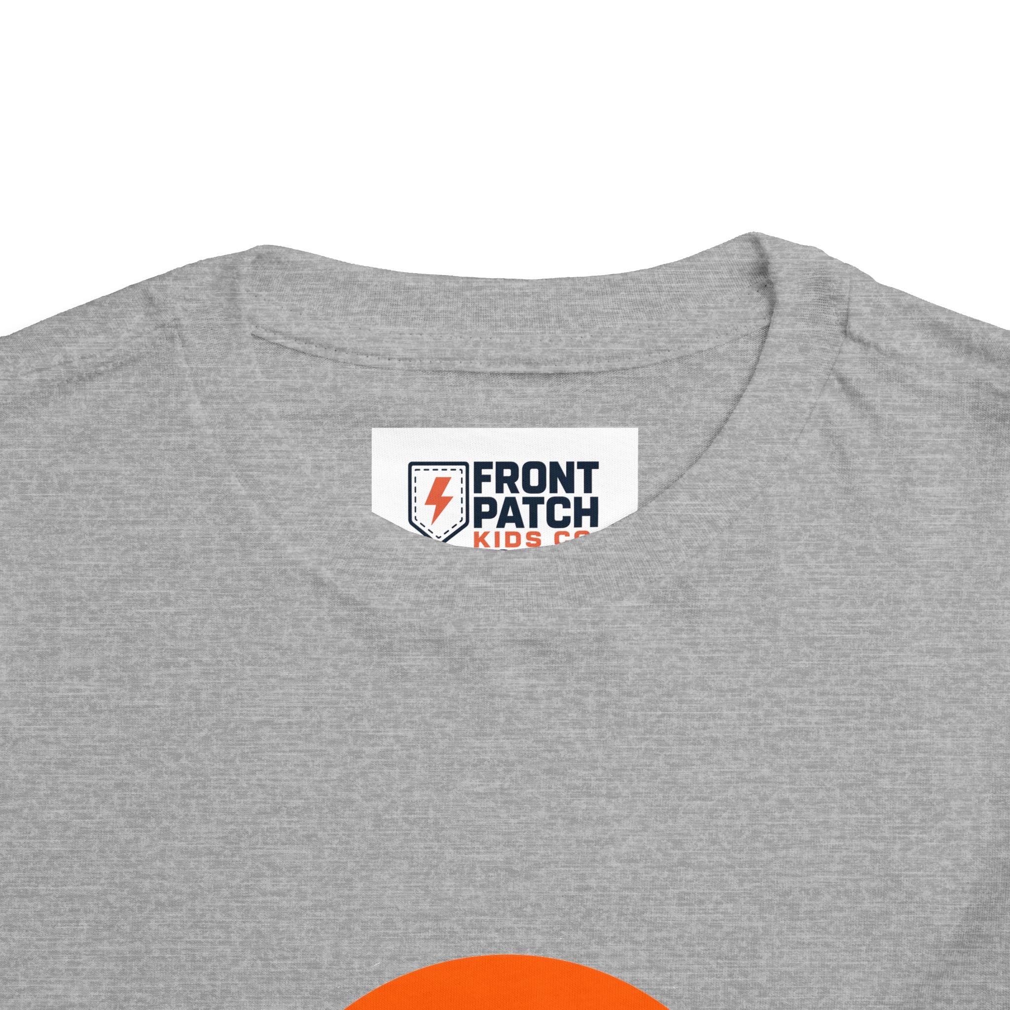 Toddler Tee — "RAWR" Orange Circle Graphic