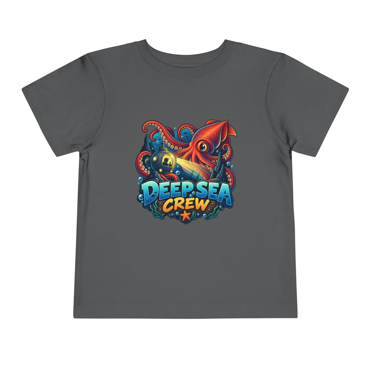 Toddler Tee — "Deep Sea Crew" Cute Squid Ocean Graphic Shirt