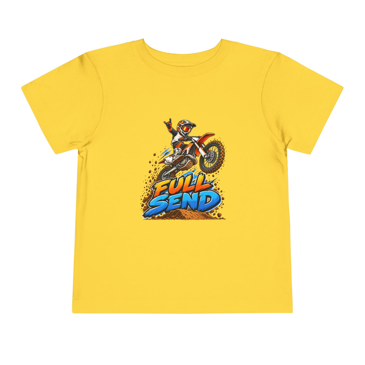 Toddler Tee — "Full Send" Dirt Bike Graphic