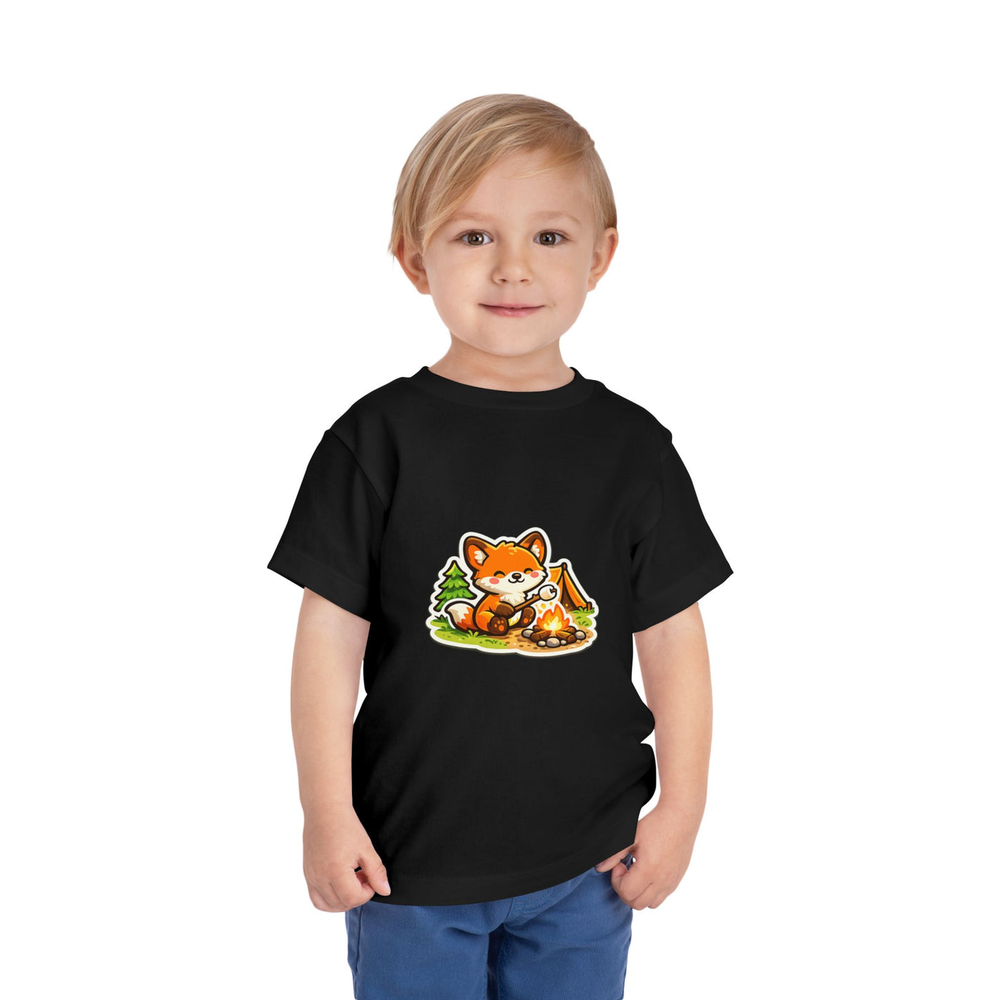 Toddler Tee — Cute Fox Camping Graphic Shirt