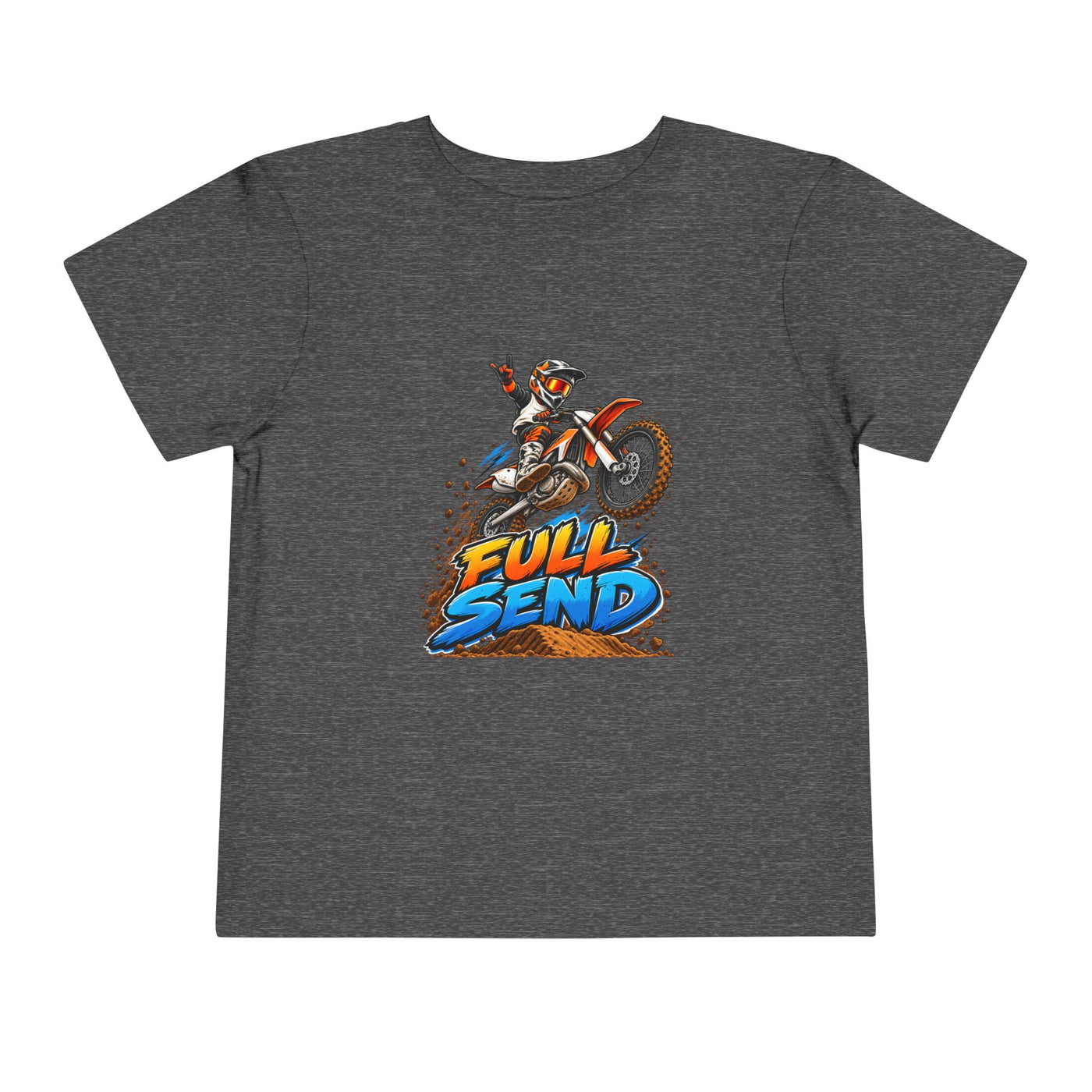 Toddler Tee — "Full Send" Dirt Bike Graphic