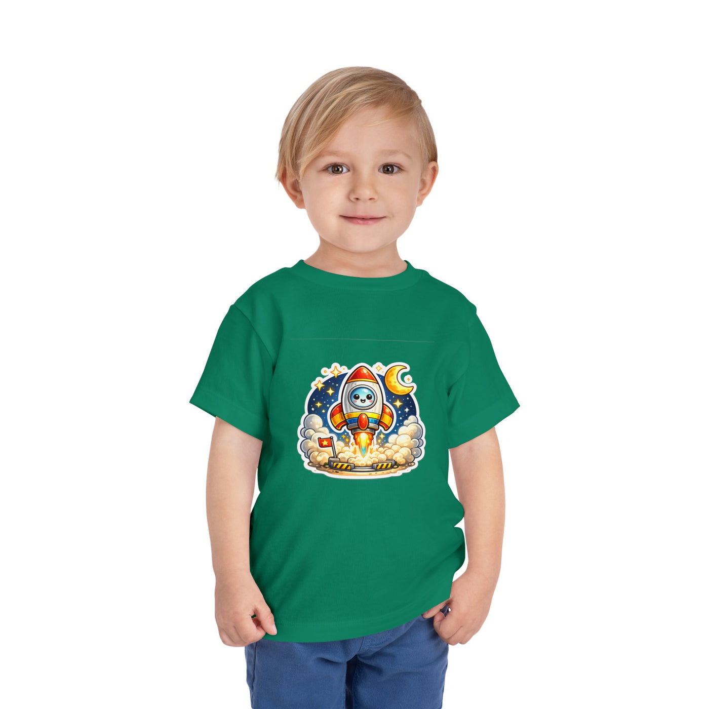 Toddler Tee — Cute Rocket Astronaut Launch Graphic