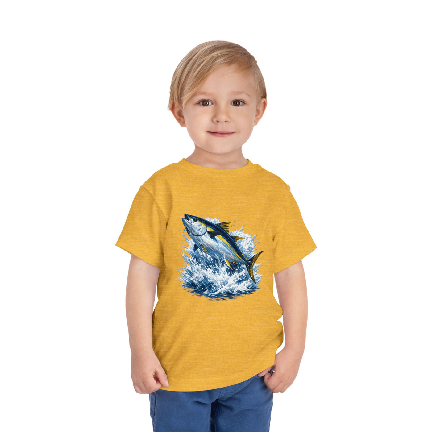 Toddler Tee — Leaping Yellowfin Tuna Splash Graphic
