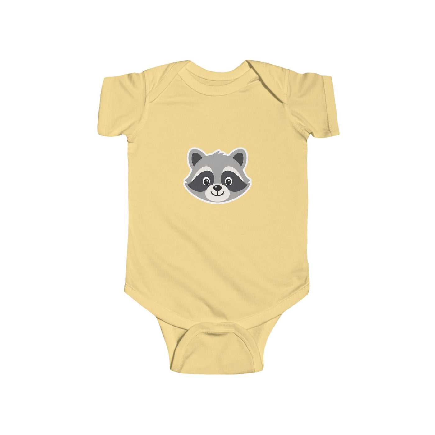 Baby Bodysuit with Cute Raccoon Face - Infant Onesie, Newborn Gift