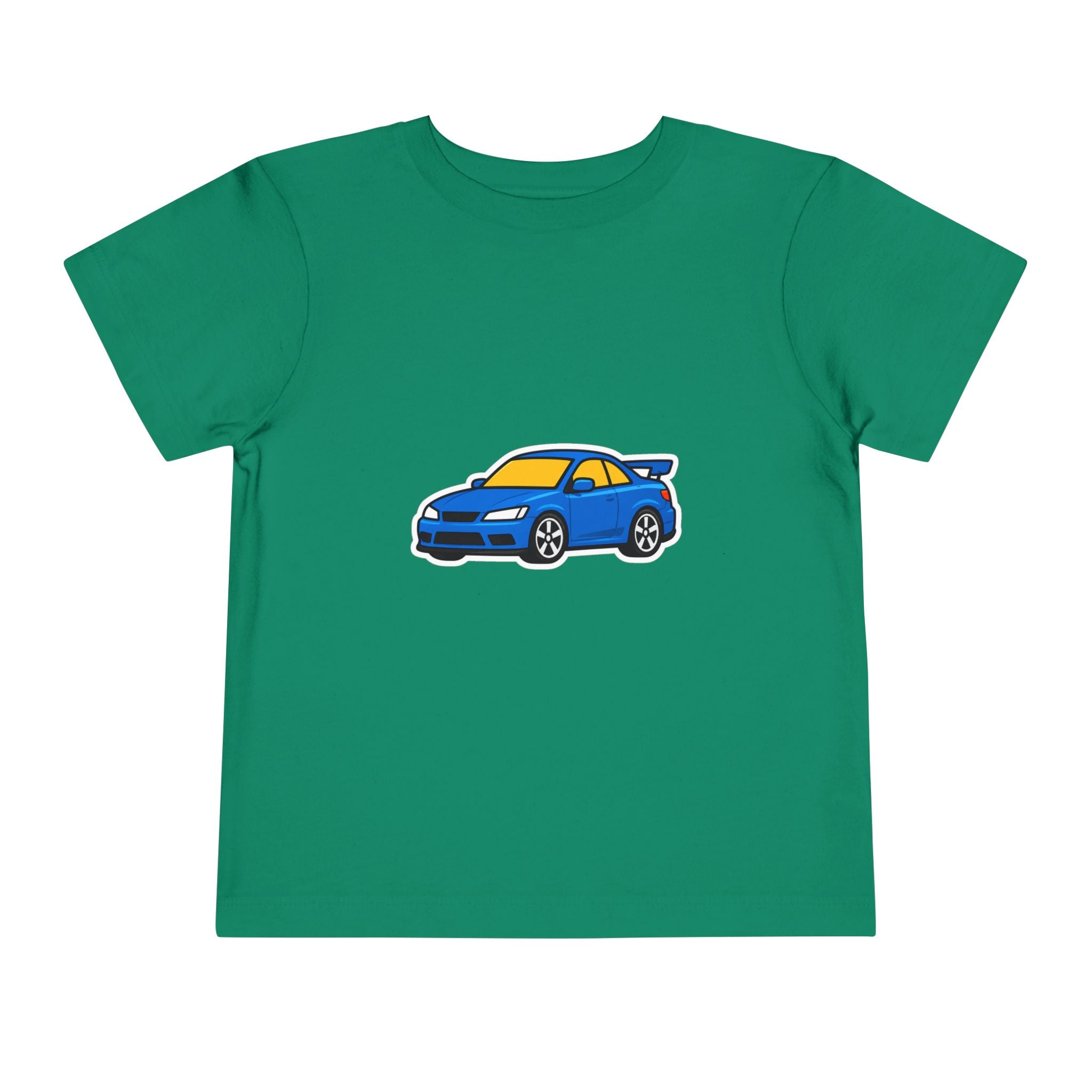 Toddler Car Tee — Blue Race Car Graphic Shirt for Kids