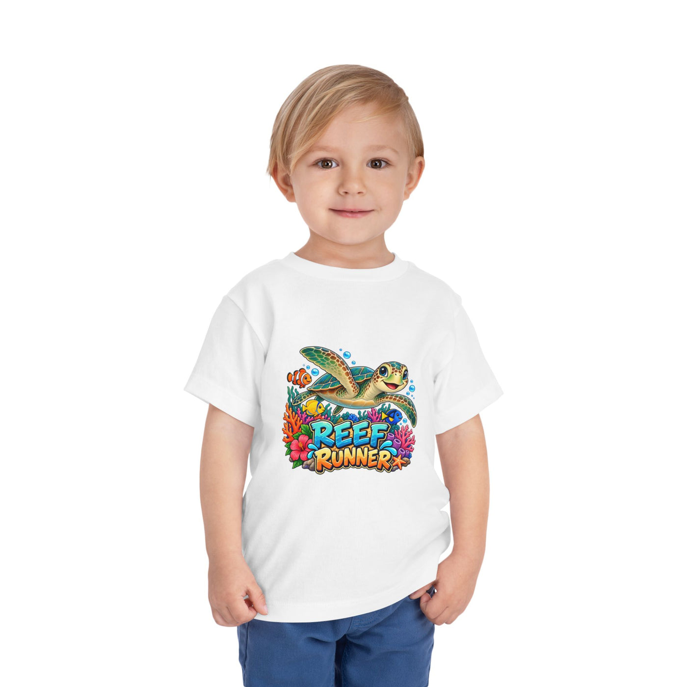 Reef Runner Toddler Tee — Sea Turtle Graphic Shirt for Kids