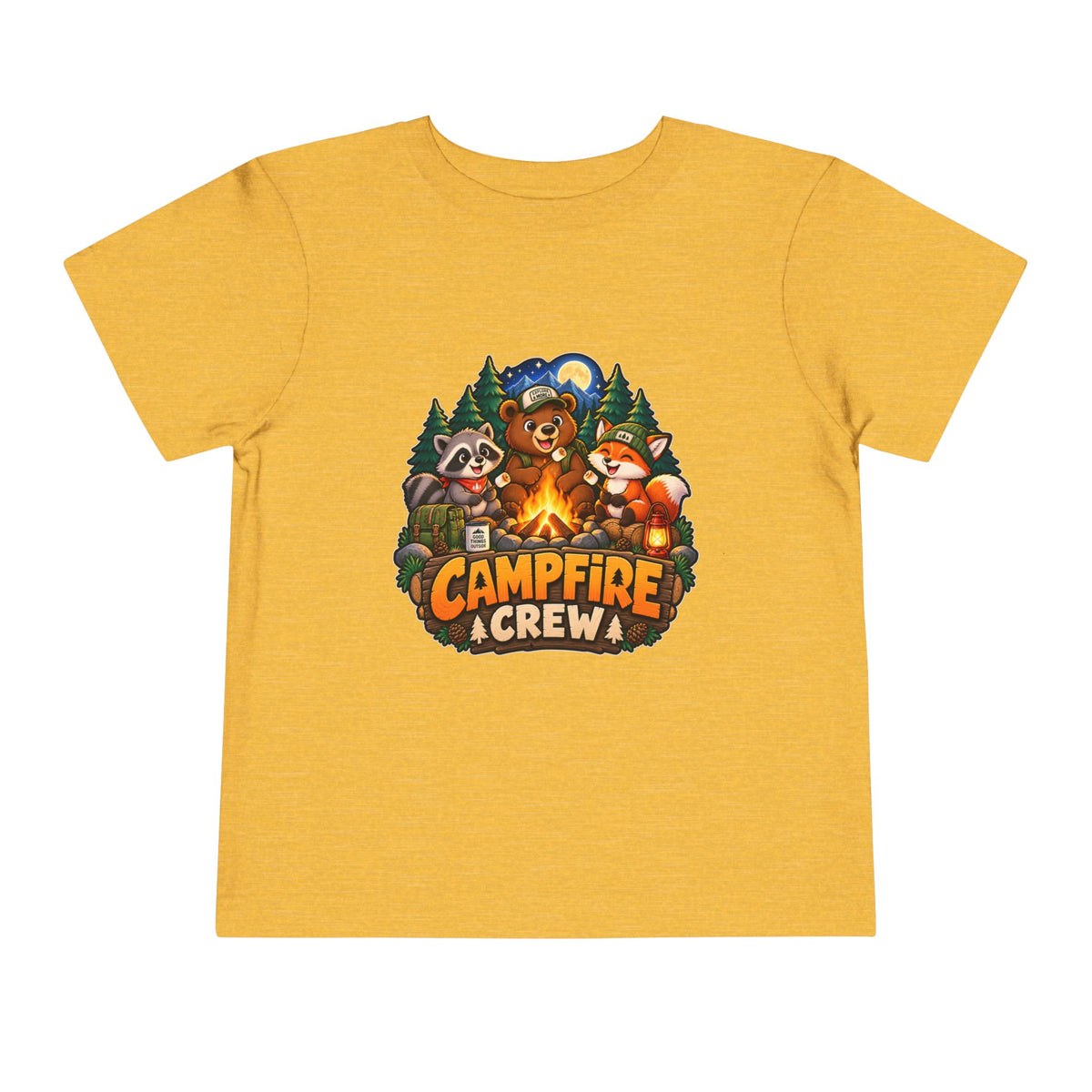 Toddler Tee — "Campfire Crew" Cute Woodland Animals Camping Shirt