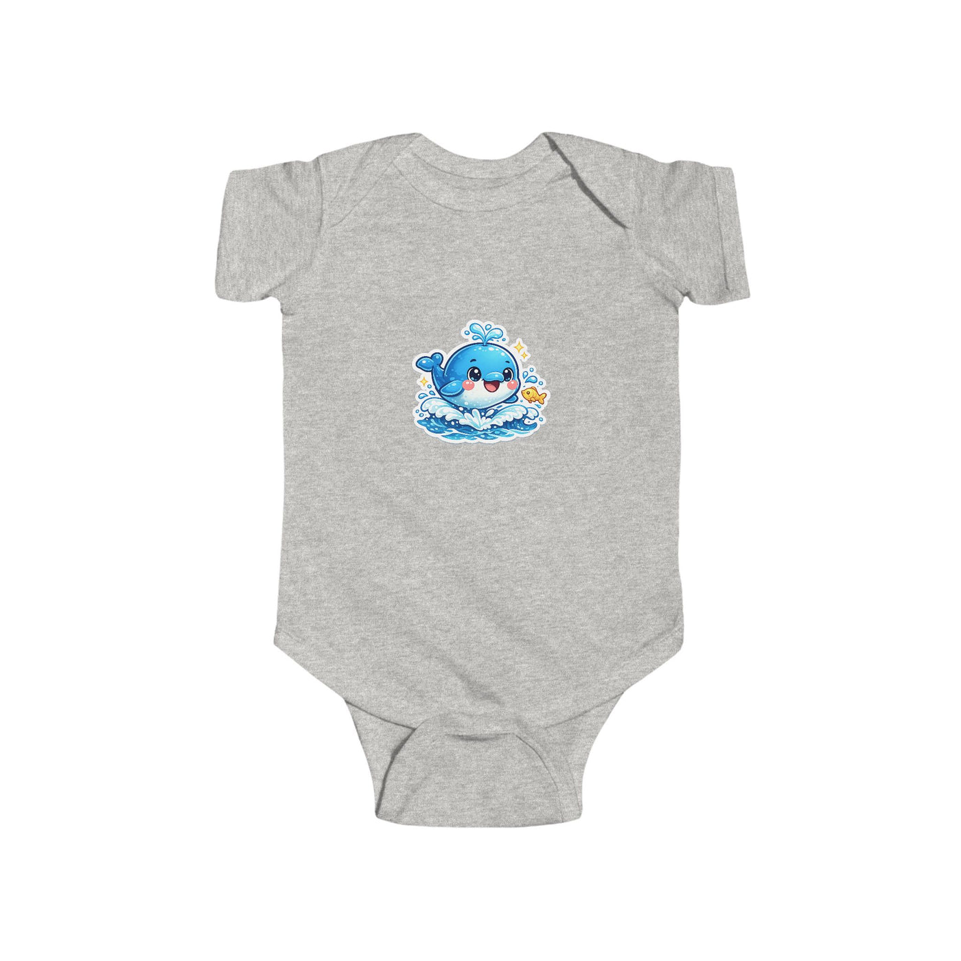 Cute Blue Whale Baby Bodysuit — Infant Onesie with Playful Ocean Design