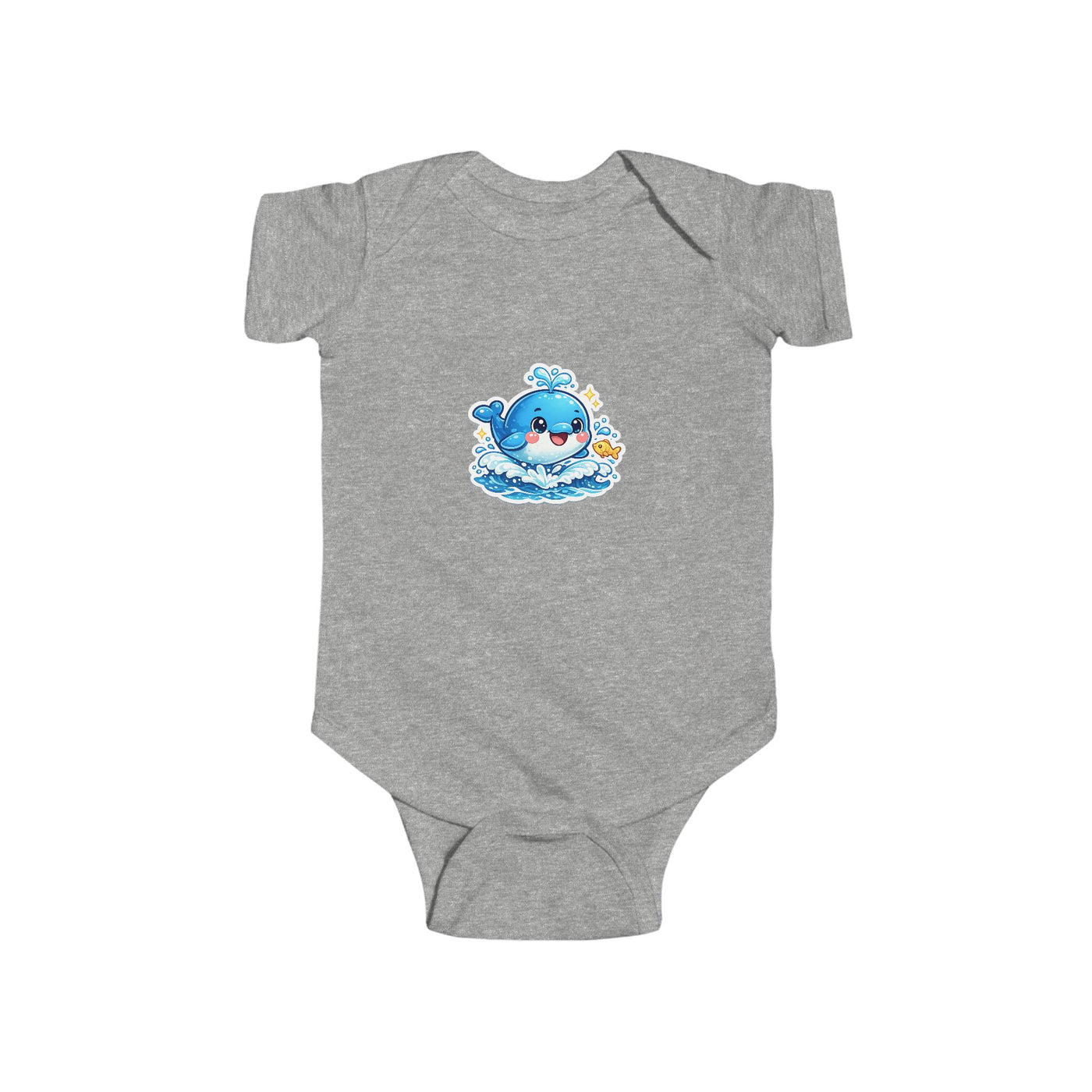 Cute Blue Whale Baby Bodysuit — Infant Onesie with Playful Ocean Design