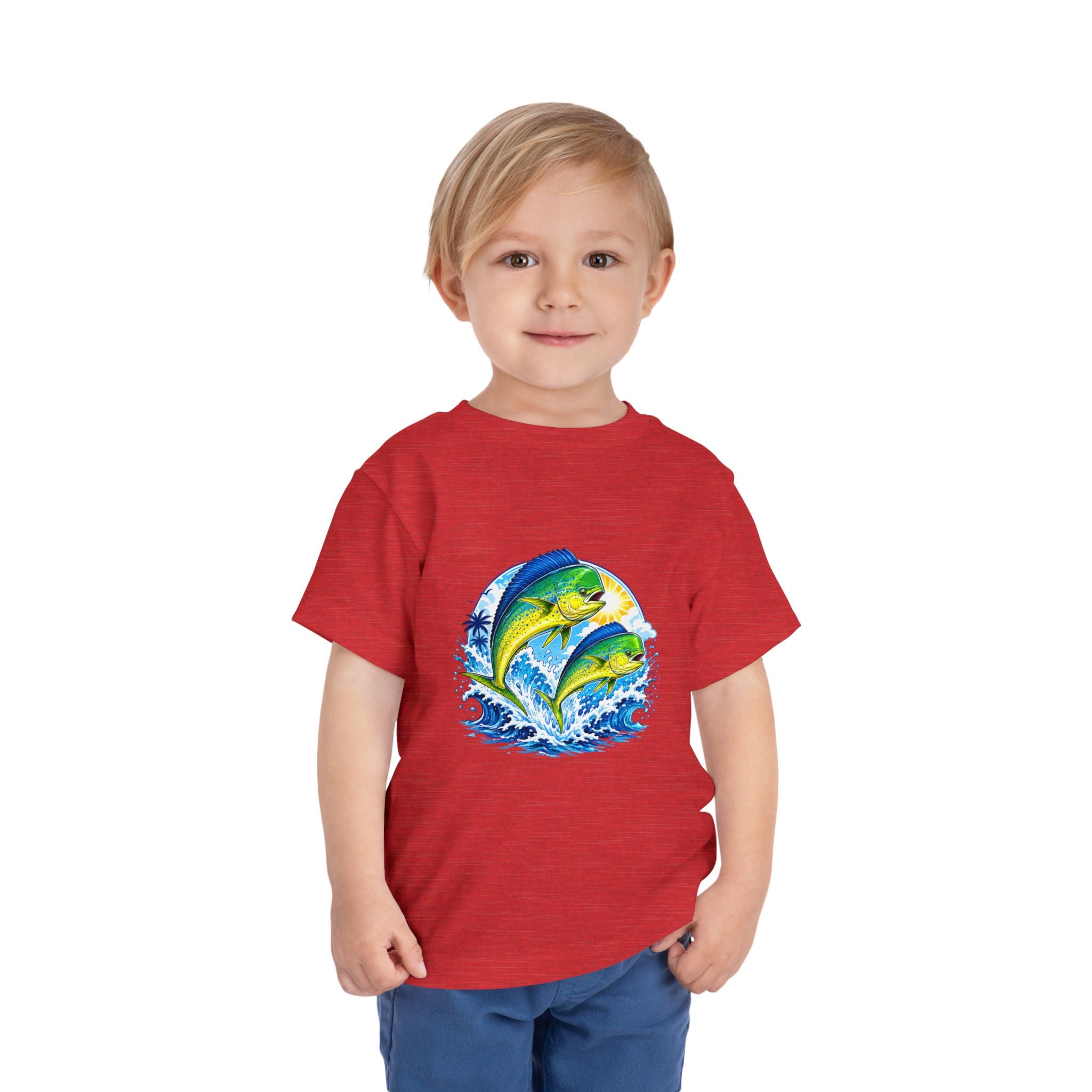 Toddler Tee — Colorful Mahi Mahi Fish Surf Ocean Graphic