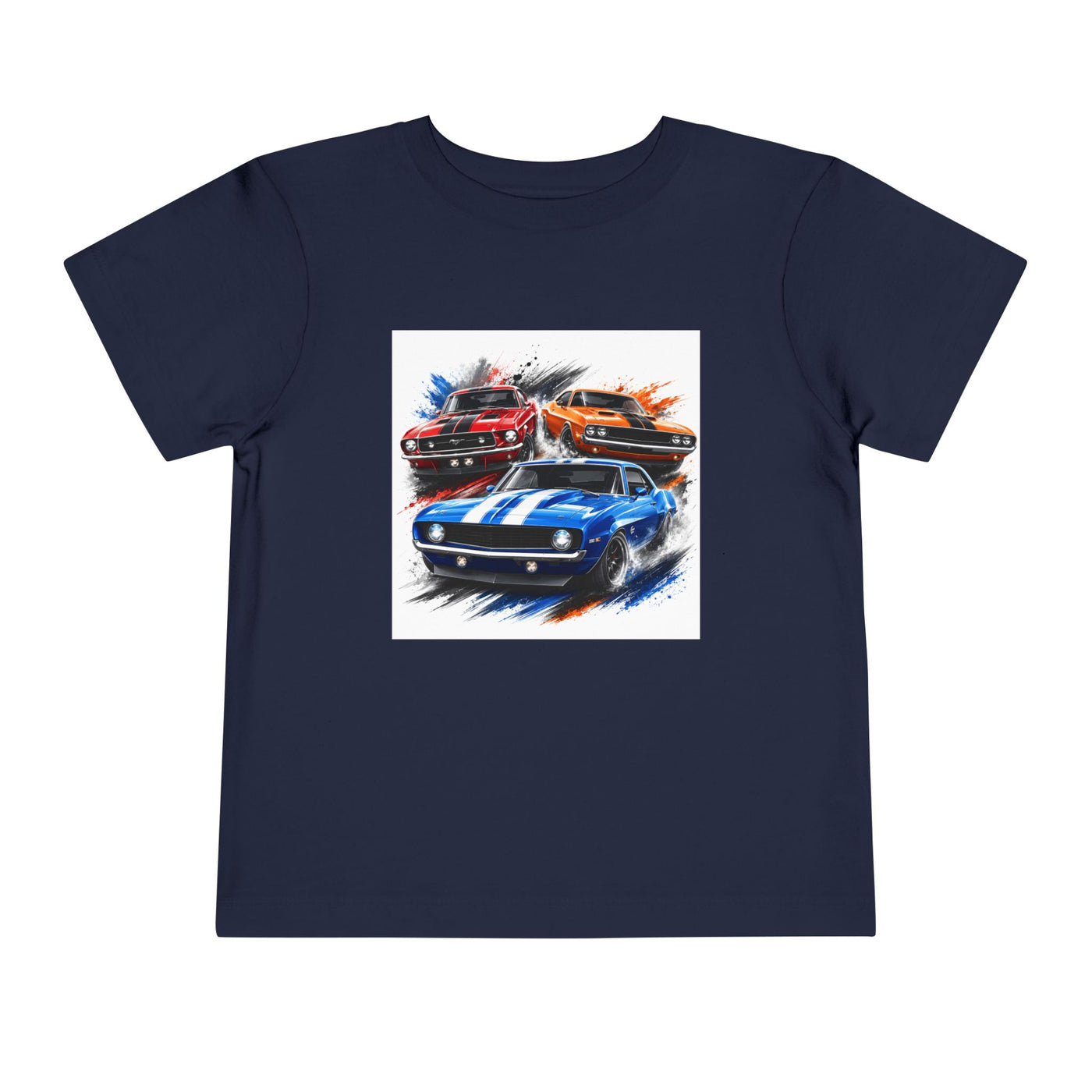 Toddler Tee — Classic Muscle Cars Race Graphic