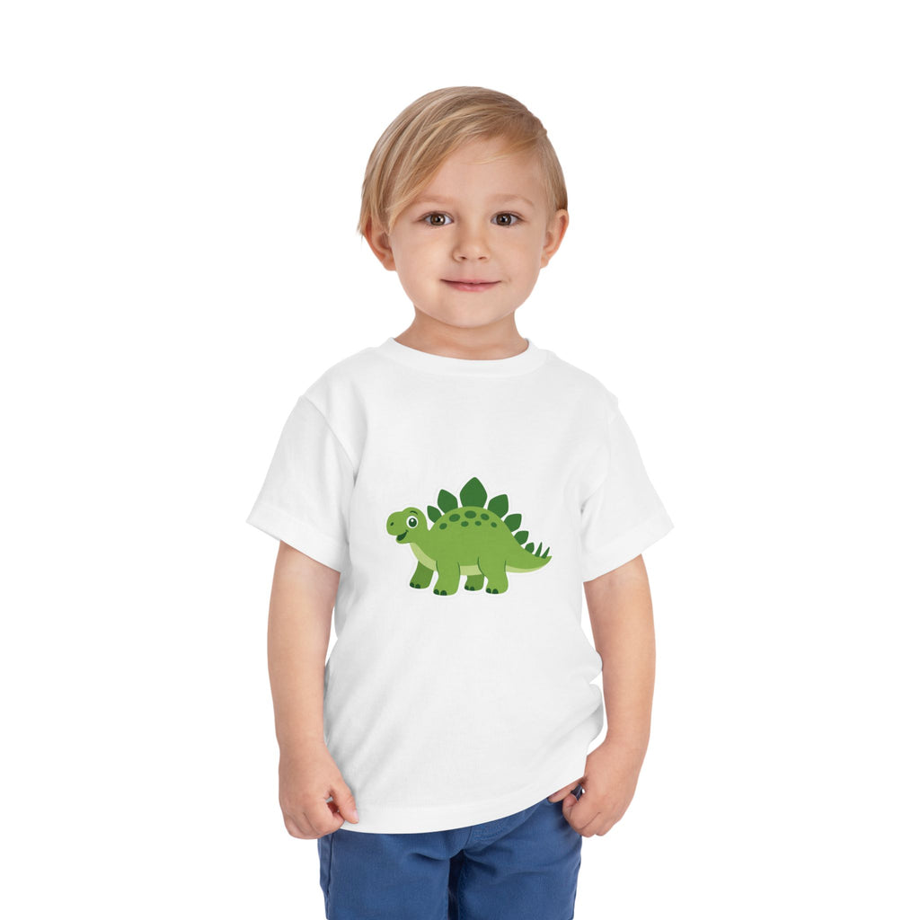 Cute Green Stegosaurus Toddler Tee – Dinosaur Short Sleeve Shirt for Kids